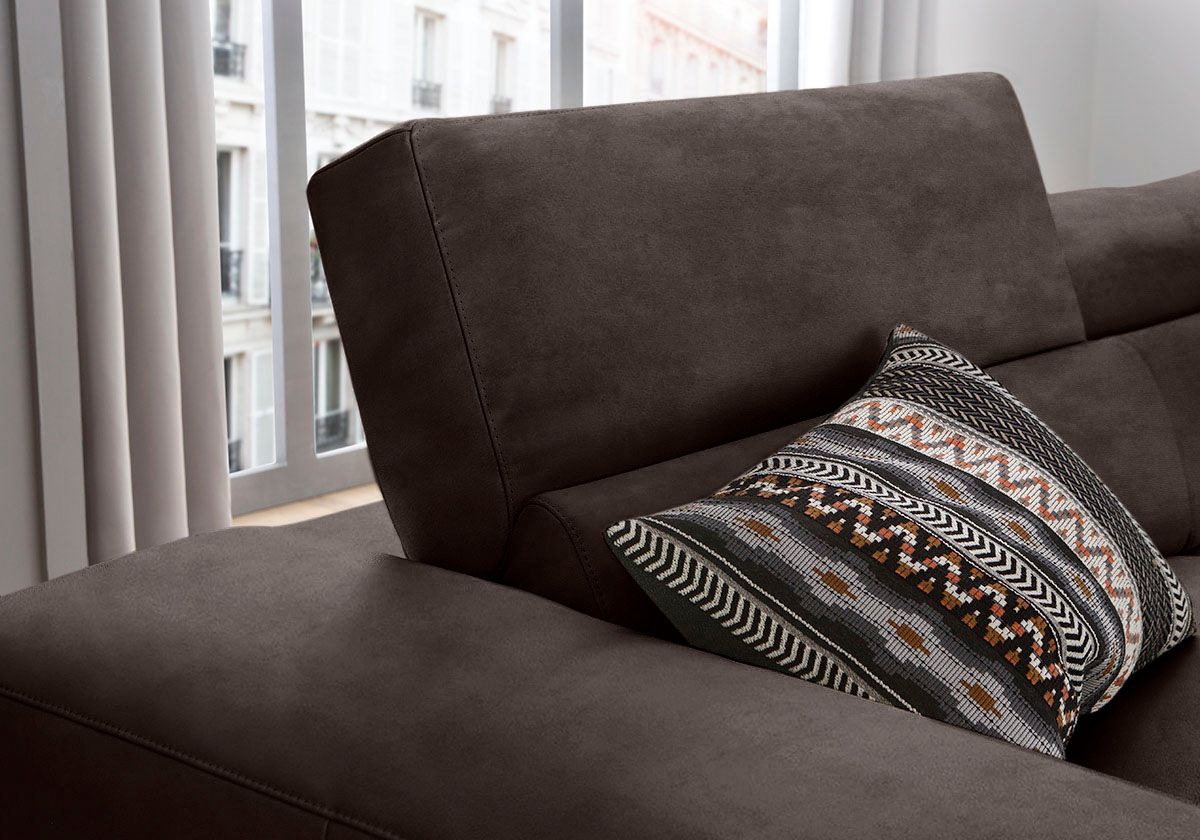 W.SCHILLIG Ecksofa »piedroo, Designsofa mit tollem Sitzkomfort, bequem, L-Form«, Kopfteilverstellung, wahlweise mit Sitztiefenverstellung, Breite 343cm