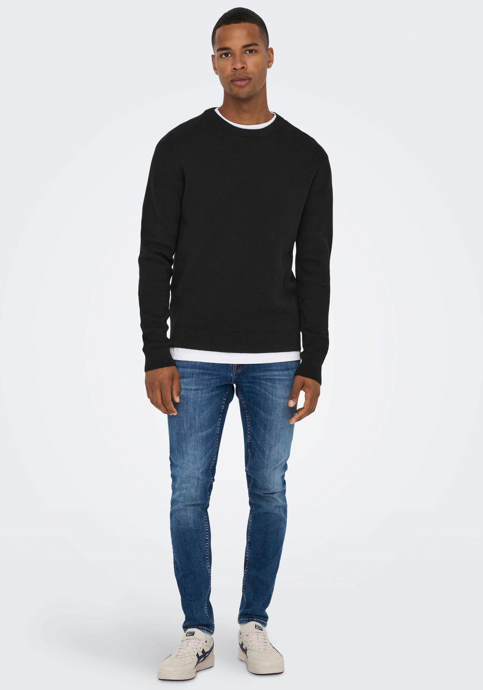 ONLY & SONS Strickpullover, im Strukturmuster