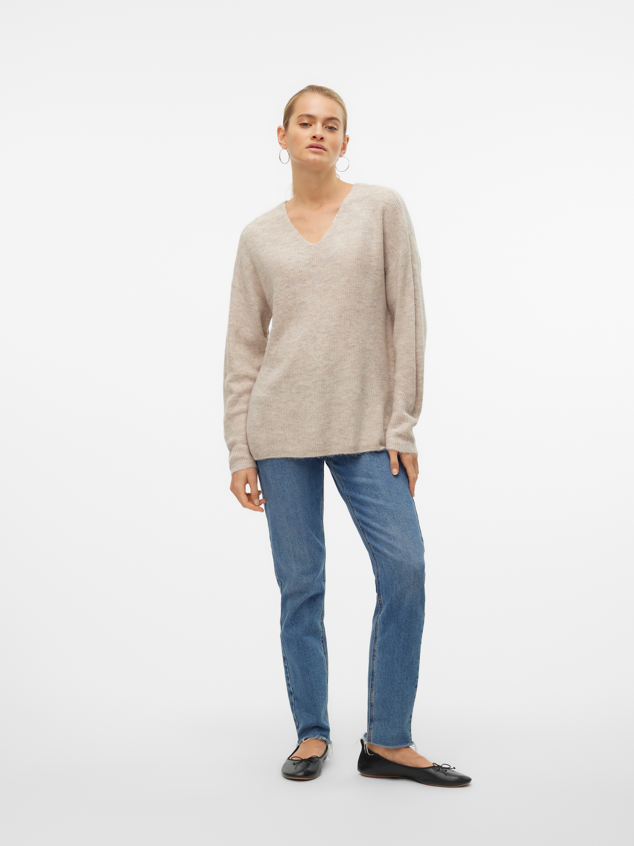 Vero Moda V-Ausschnitt-Pullover »VMCREWLEFILE LS V-NECK BLOUSE NOOS«