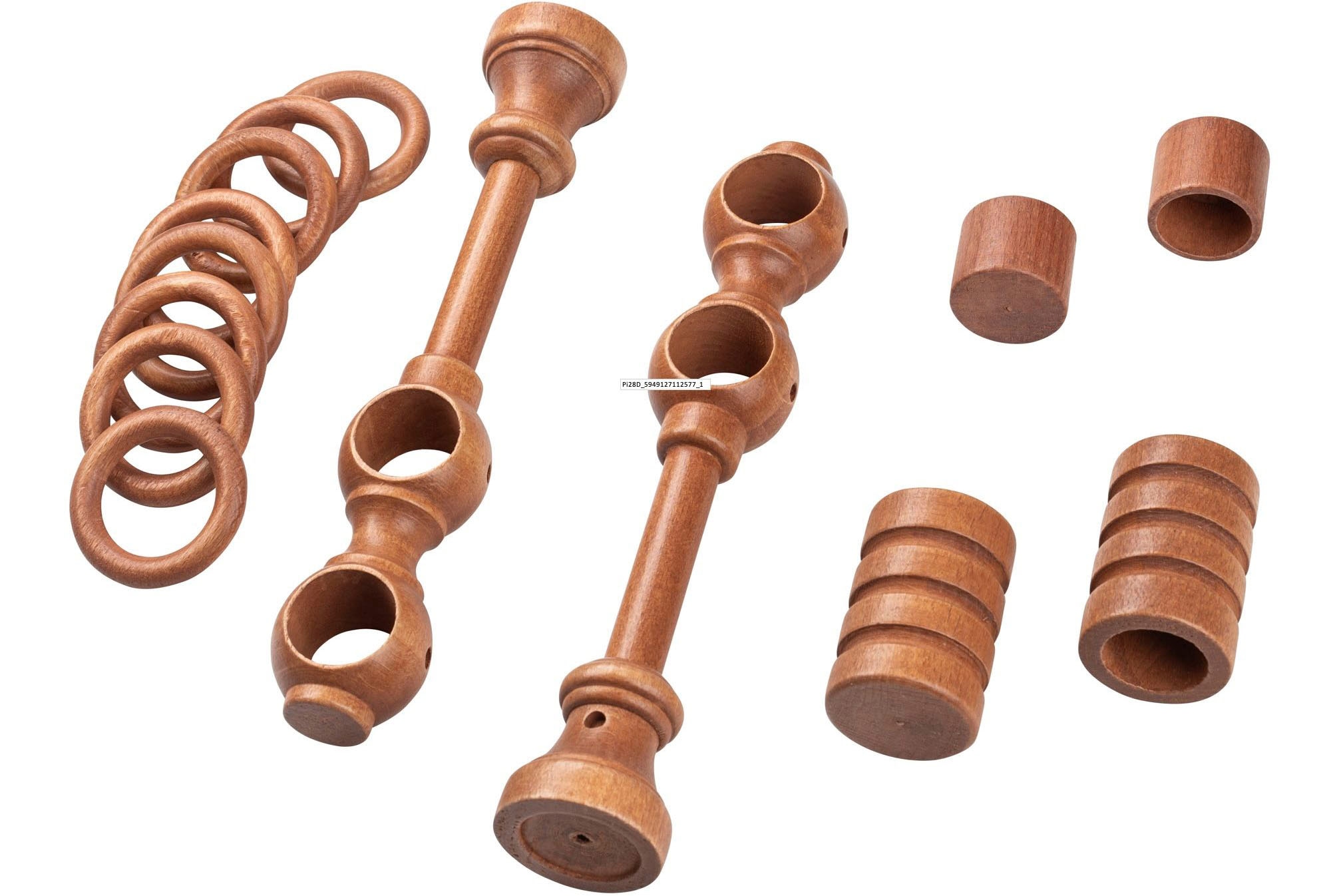 SN DECO GROUP Gardinenstange »Pisa« 2 läufig-läufig Fixmaß 28 mm, Holz, verschiedene Längen und Farben, Komplettset