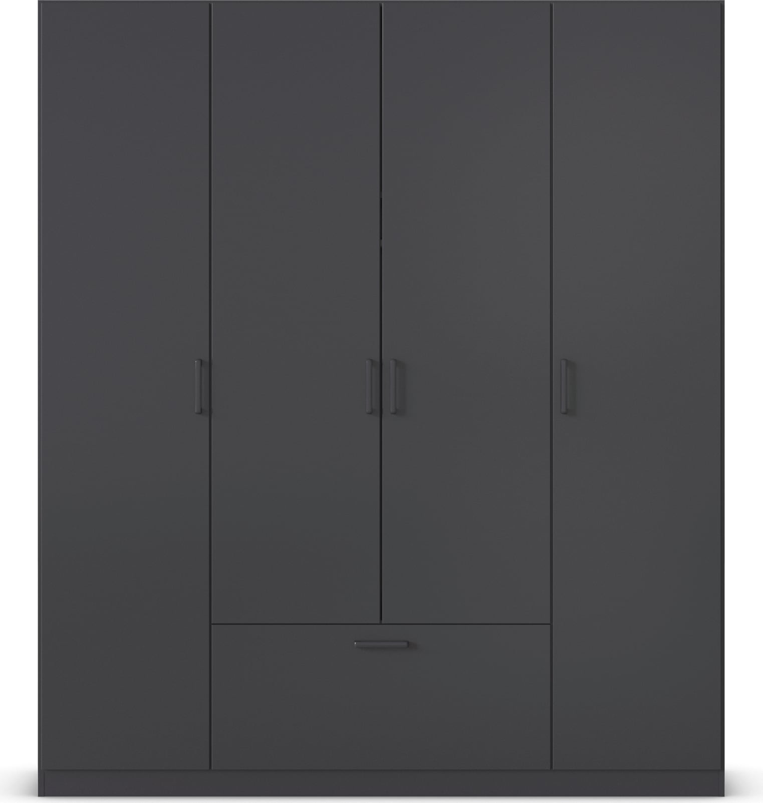 rauch Drehtürenschrank »Kleiderschrank Schrank Garderobe Wäscheschrank BARI« mit Schubasten mittig, moderner Griff in Graumetallic MADE IN GERMANY