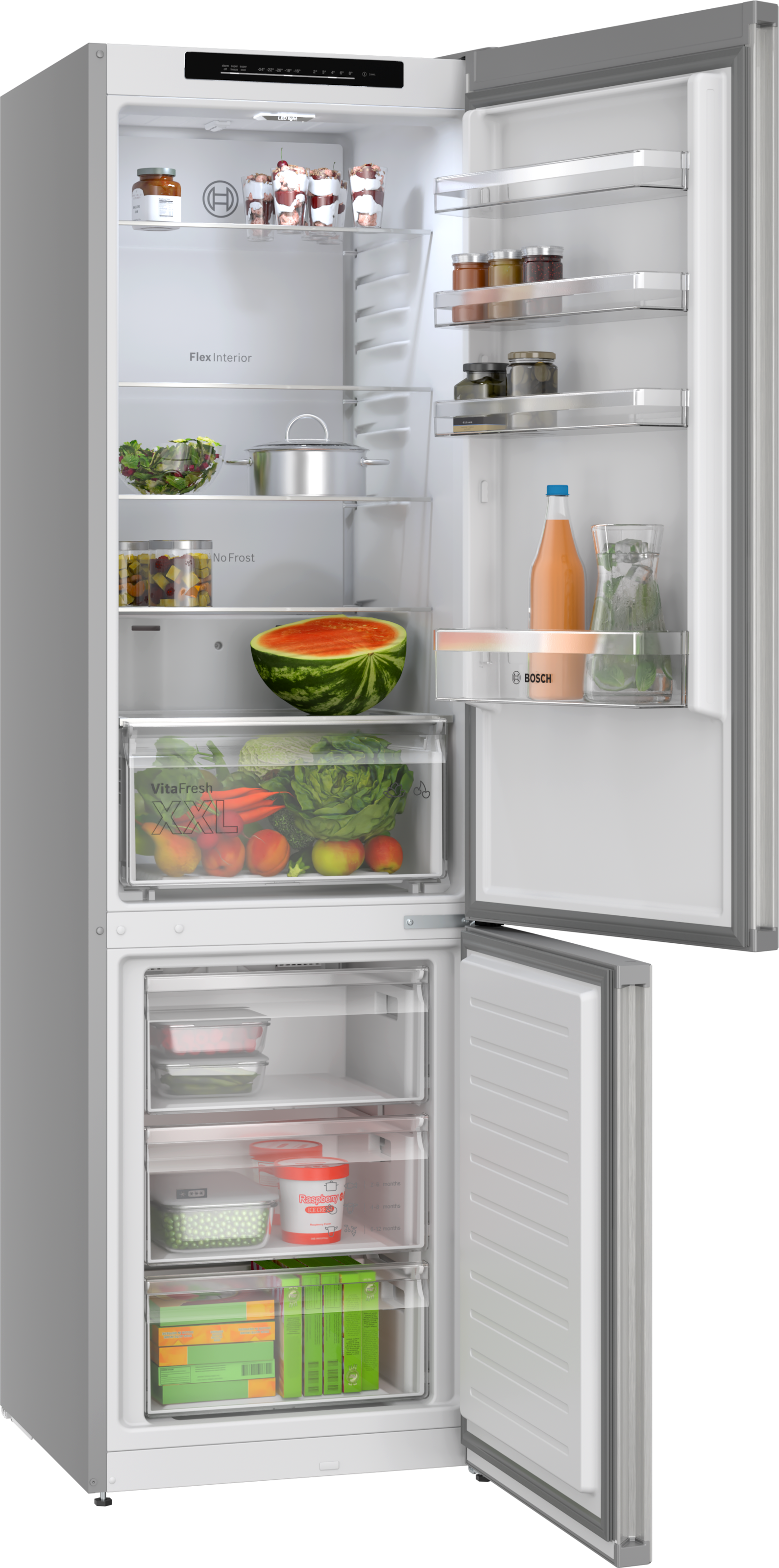 BOSCH Kühl-/Gefrierkombination Serie 4 »KGN392LCG« 203 cm hoch 60 cm breit Total No Frost, VitaFresh XXL <0 °C>, Perfect Fit