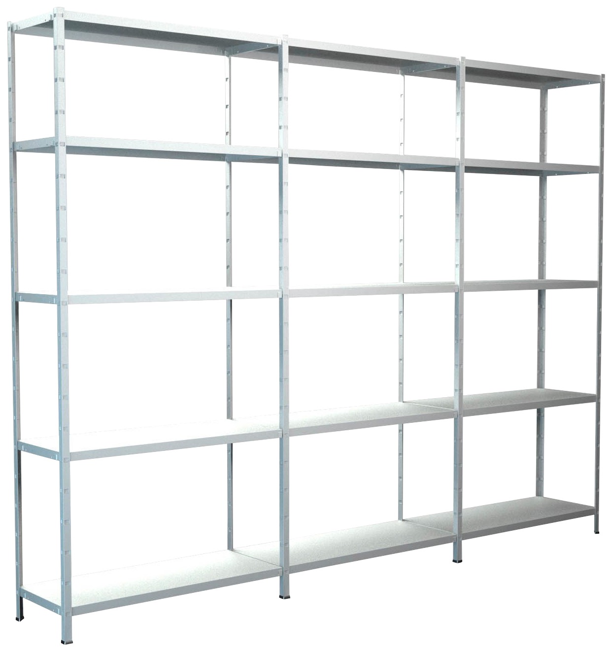 SCHULTE Regalwelt Steckregal »Stecksystem Grund- und 2x Anbauregale«, Metall weiß, 2000x2600x350 mm, 15 Böden