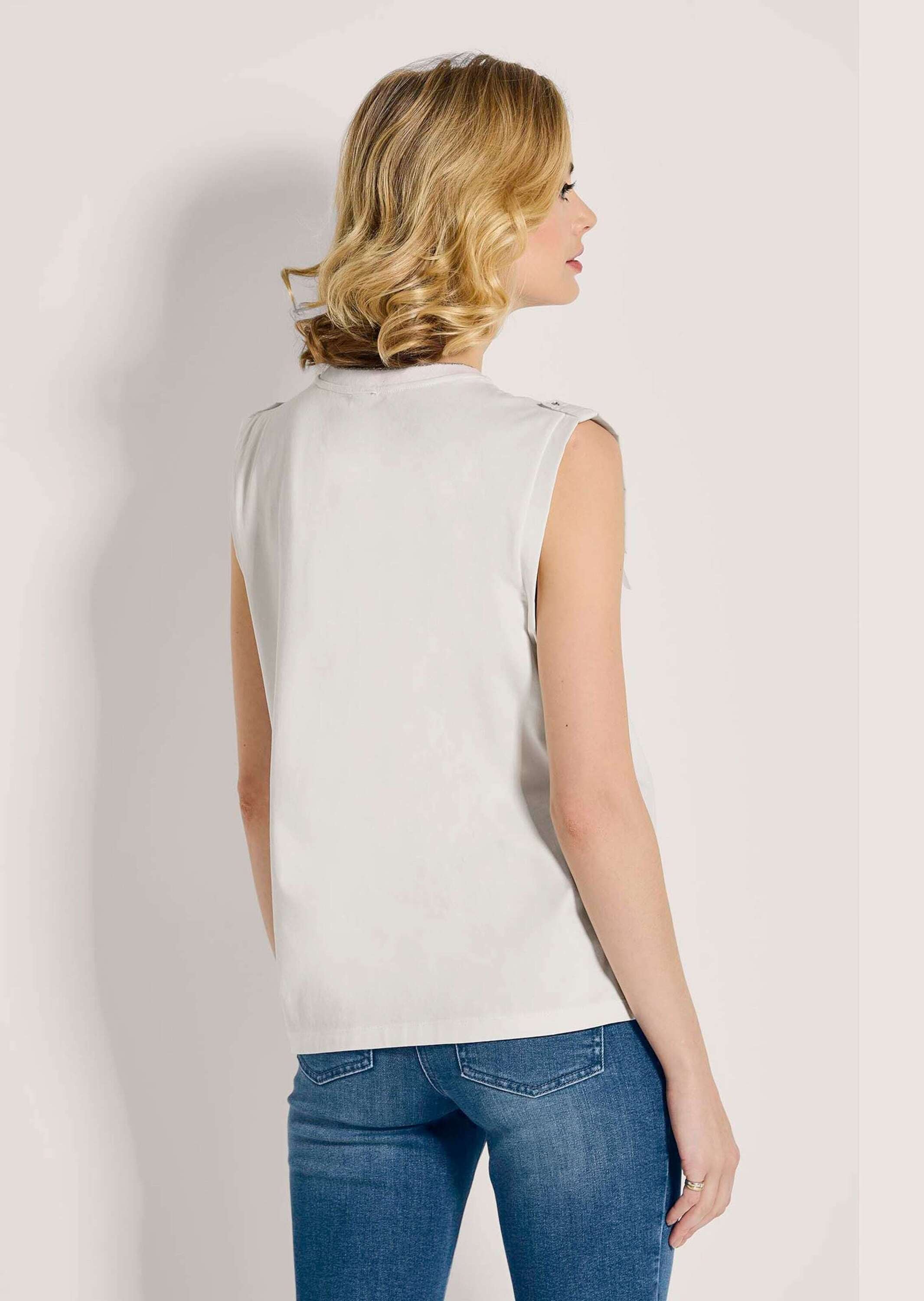 MADELEINE Kurzarmshirt »Shirt Ärmelloses Top mit Glanz-Akzent«
