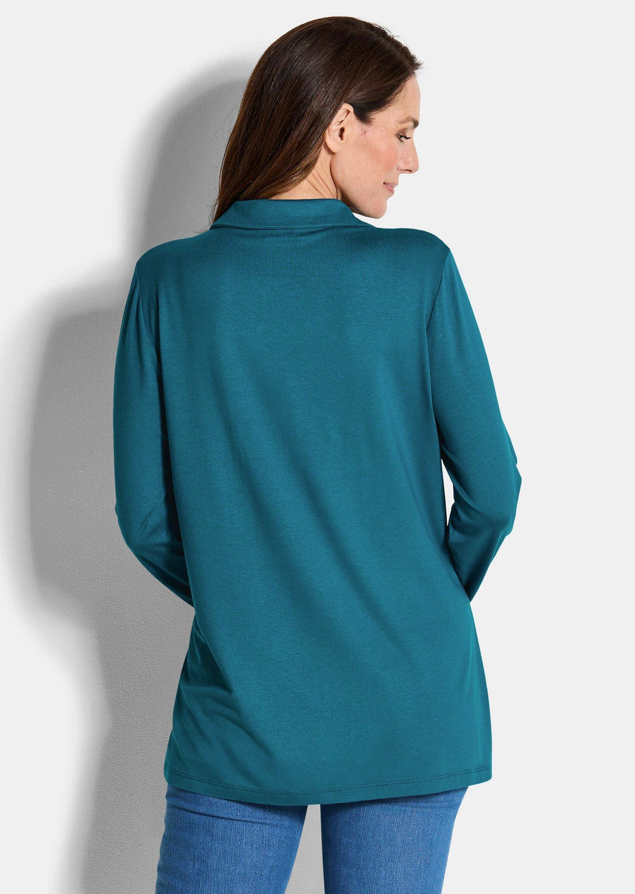 GOLDNER Langarmshirt »Kurzgröße Tunika aus Viskose-Jersey«