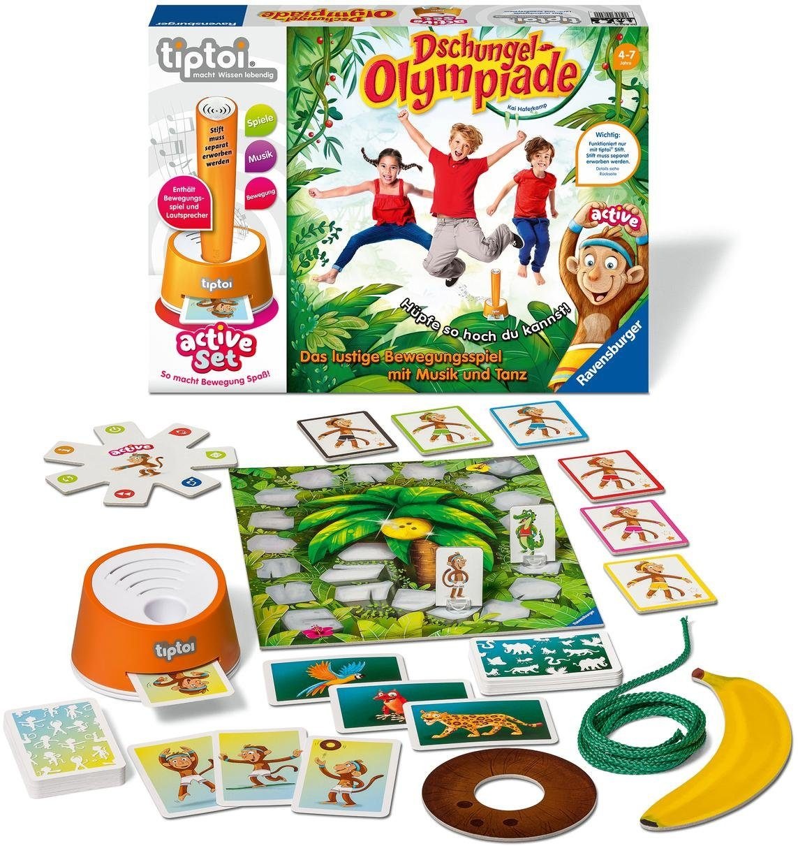 Ravensburger Spiel »tiptoi® active Set Dschungel-Olympiade«, Made in Europe, FSC® - schützt Wald - weltweit