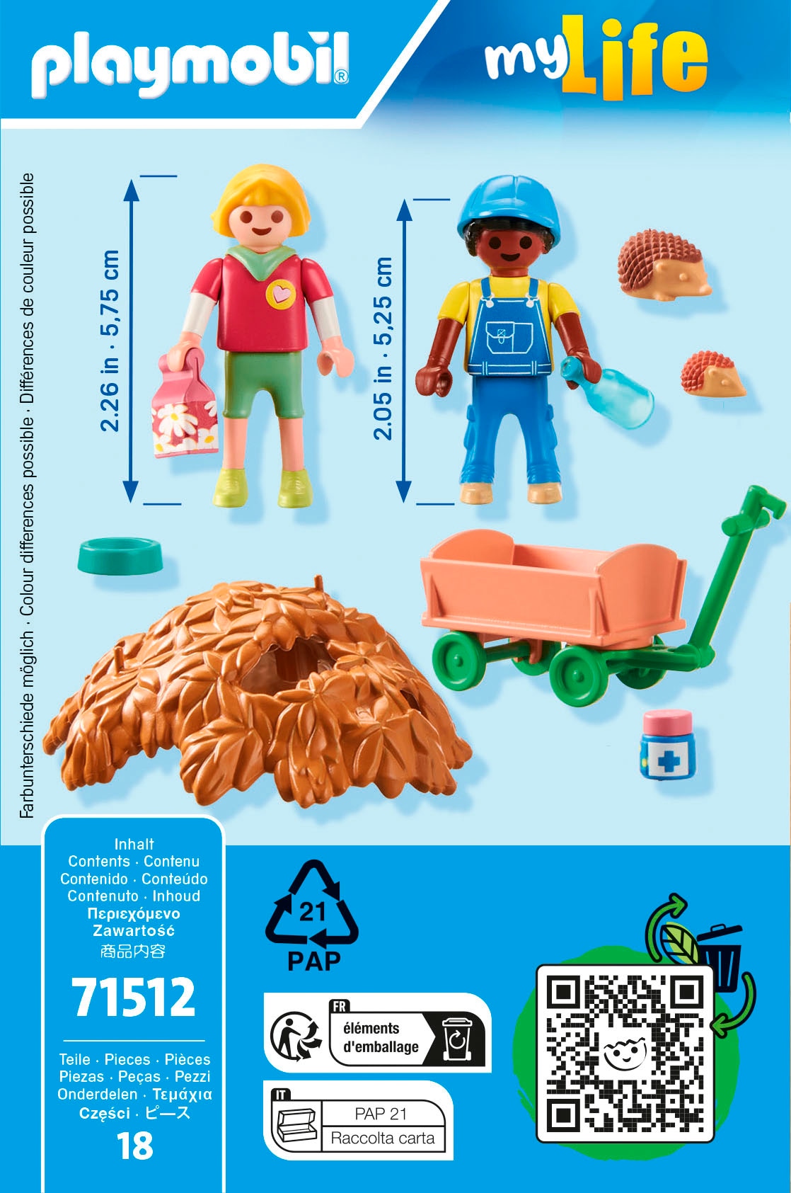 Playmobil® Konstruktions-Spielset »Pflege der Igelfamilie (71512), My Life« Made in Europe