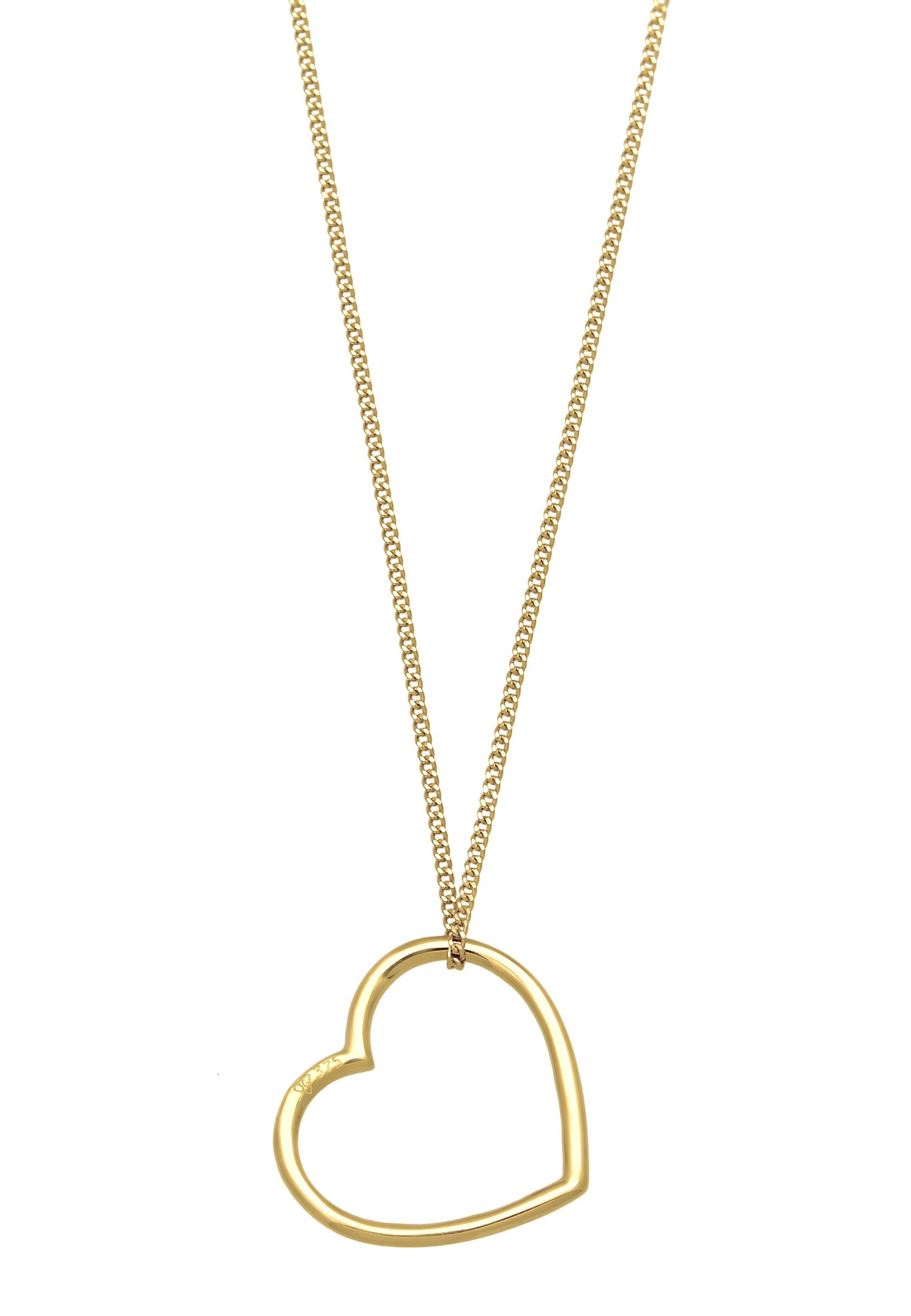 Elli Premium Kette mit Anhänger »Halskette Herz Anhänger 375 Gelbgold«