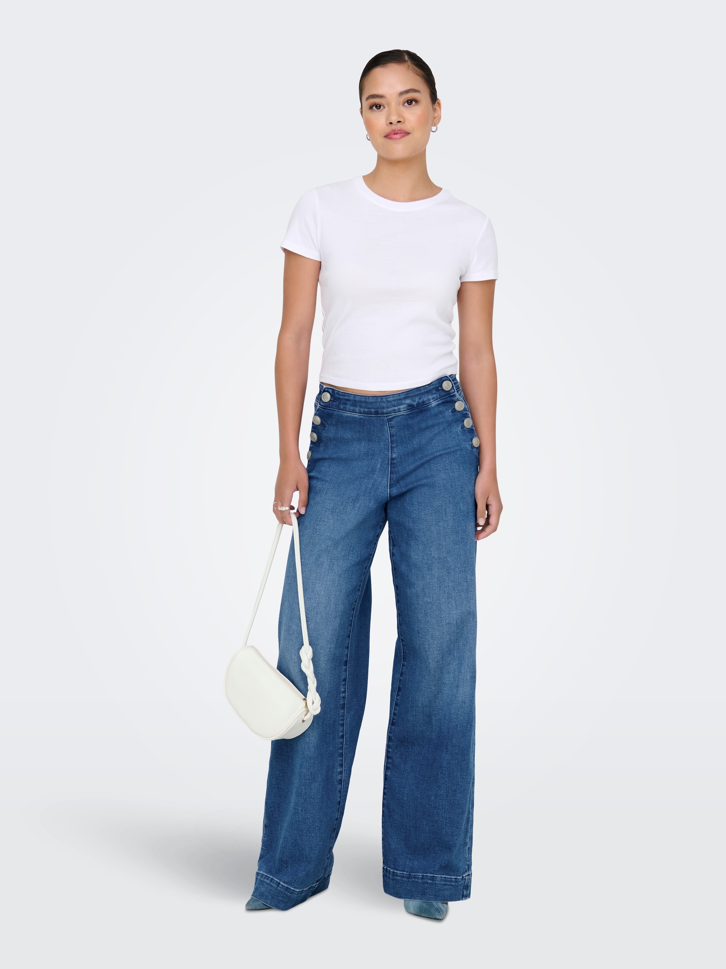 ONLY High-waist-Jeans »ONLMADISON HW BUTTON WIDE DNM GEN769NOOS«