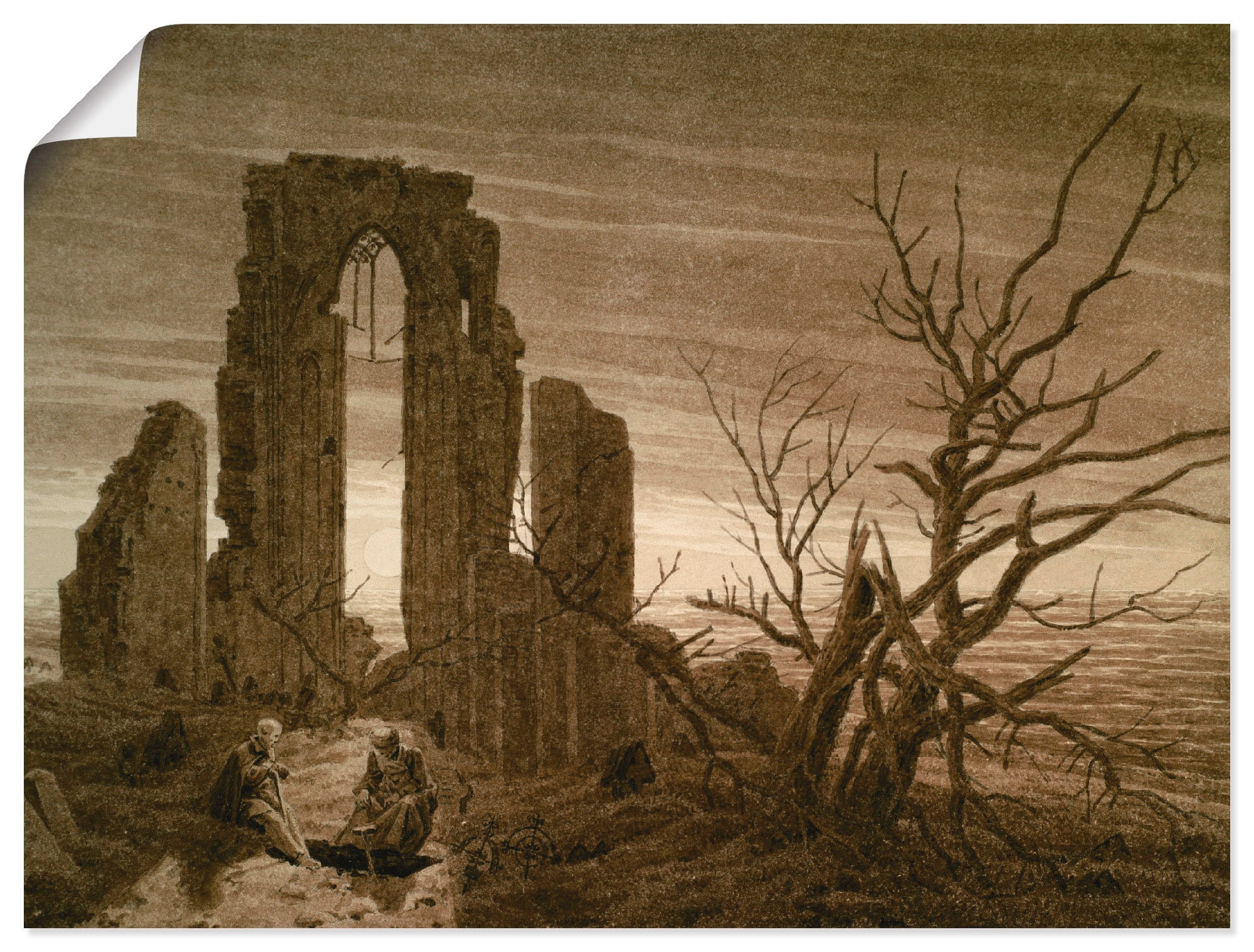 Artland Wandbild »Der Winter (Klosterruine Eldena), 1826«, Architektonische Elemente, (1 St.), in vielen Größen & Produktarten -Leinwandbild, Poster, Wandaufkleber / Wandtattoo auch für Badezimmer geeignet