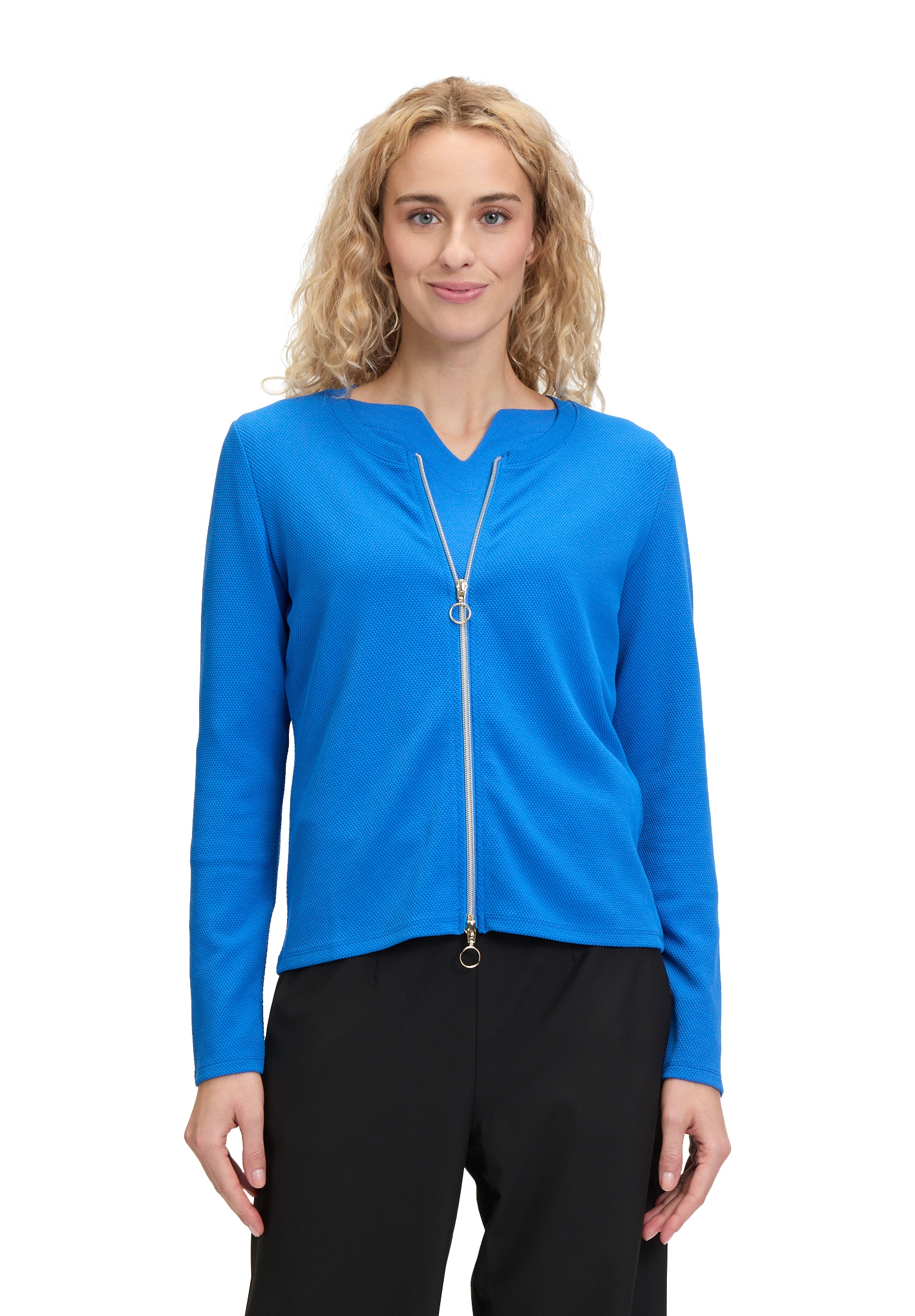 Betty Barclay Langarmshirt »Shirtjacke mit Reißverschluss«