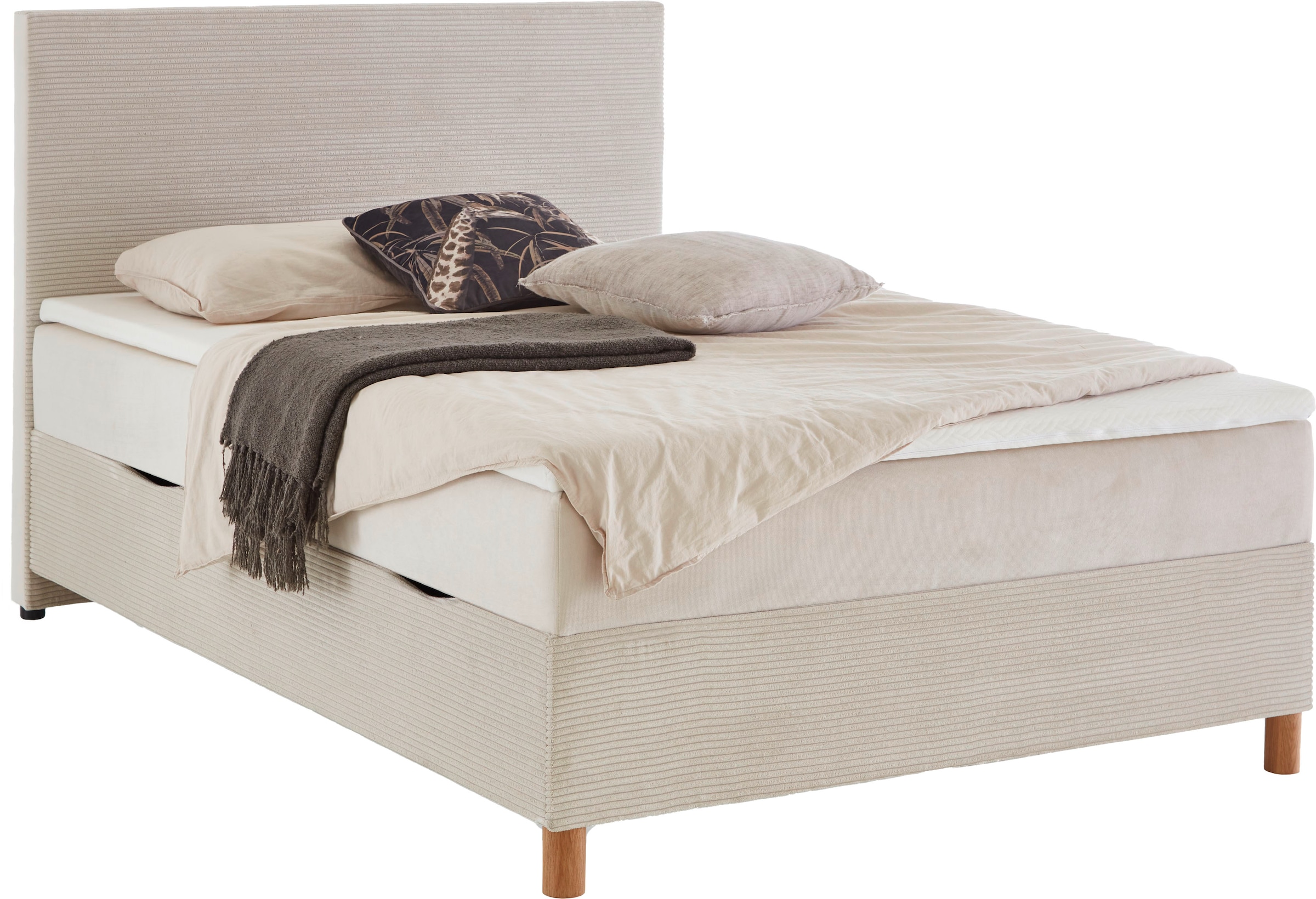 meise.möbel Boxbett »Korsika inkl. Bettkasten, mit Cord-Stoff bezogen«