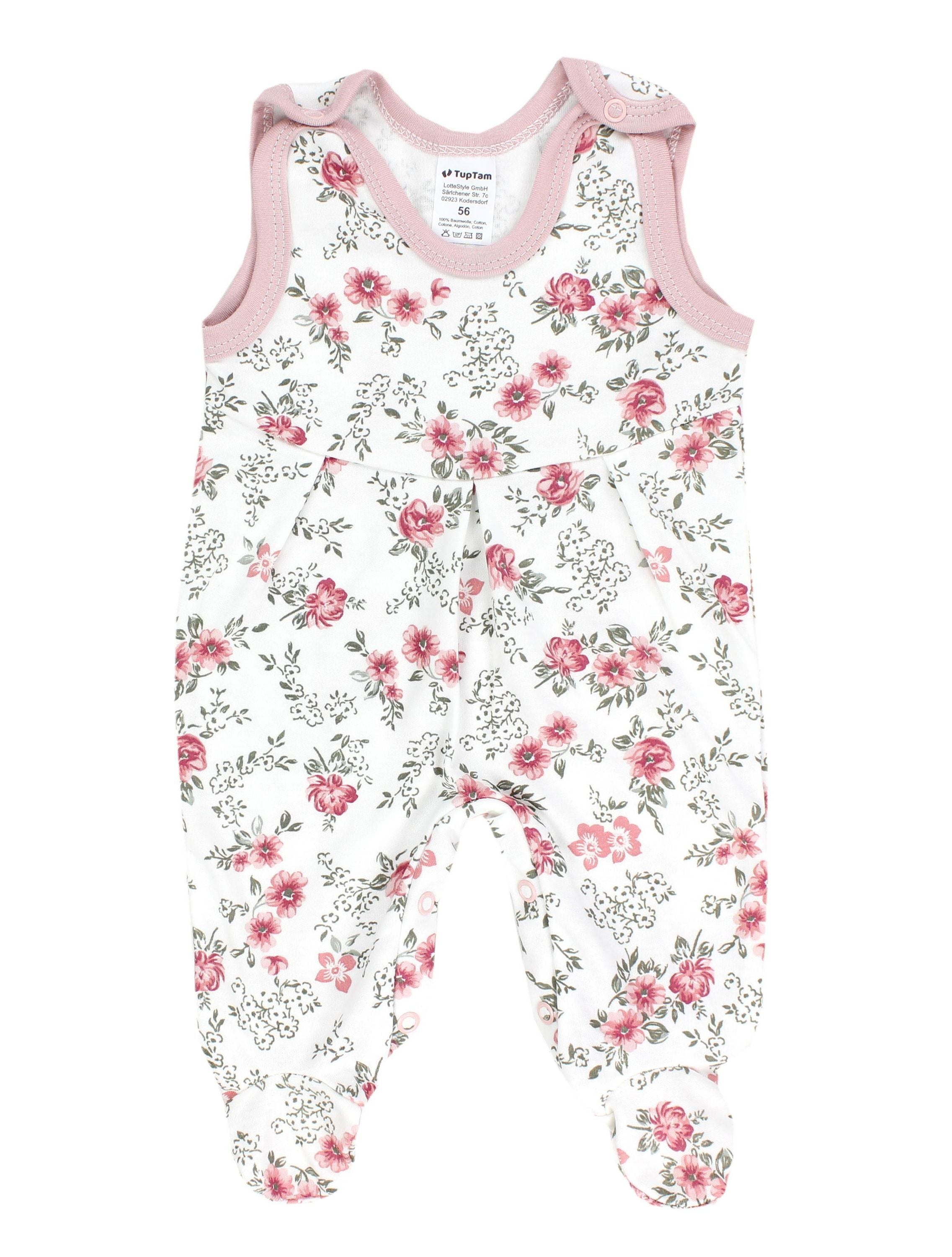 TupTam Strampler »Strampler Baby Mädchen Strampler mit Fuß 3er Pack«