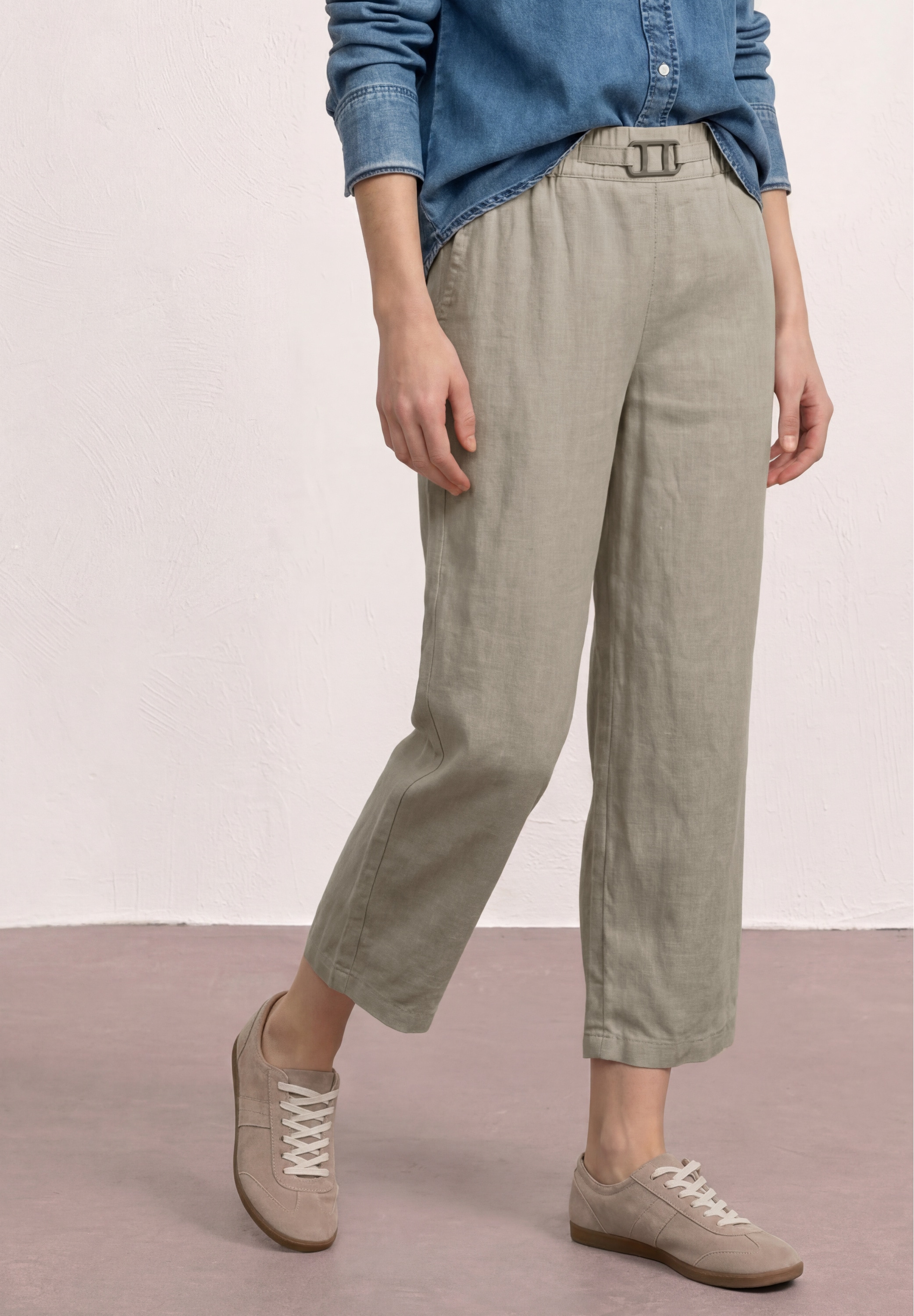 STREET ONE Stoffhose »Style Emee«  Leinenhose mit Schnallendetail