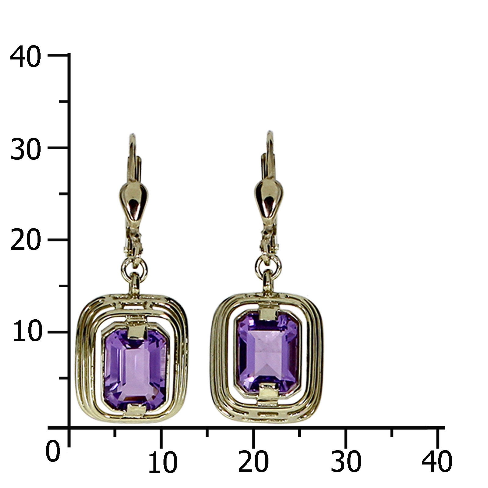 OSTSEE-SCHMUCK Paar Ohrhänger »- Terry - Gold 333/000 - Amethyst«