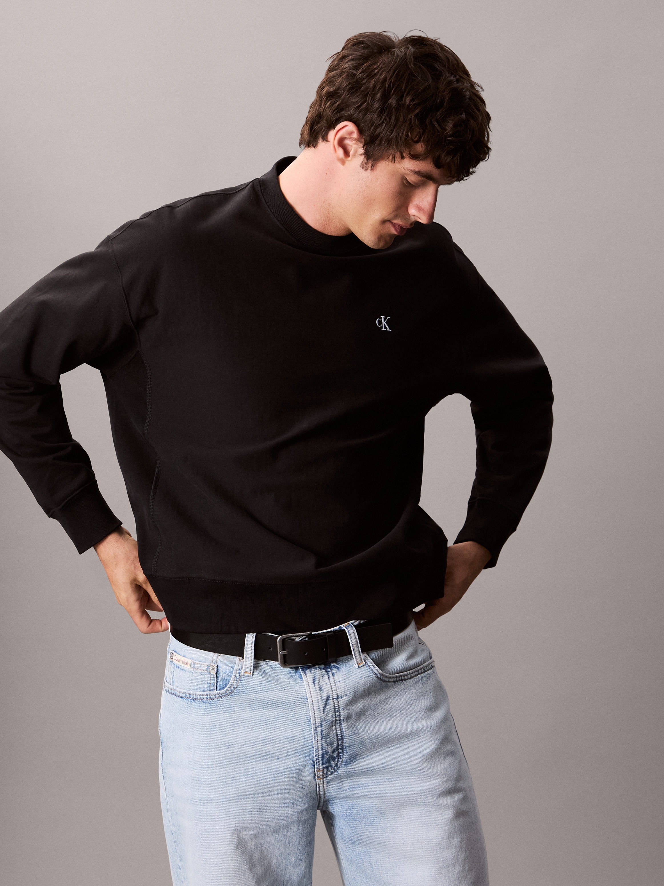 Calvin Klein Jeans Sweatshirt »PRMM TRRY MNGRM CN S«, Mit Rundhalsausschnitt