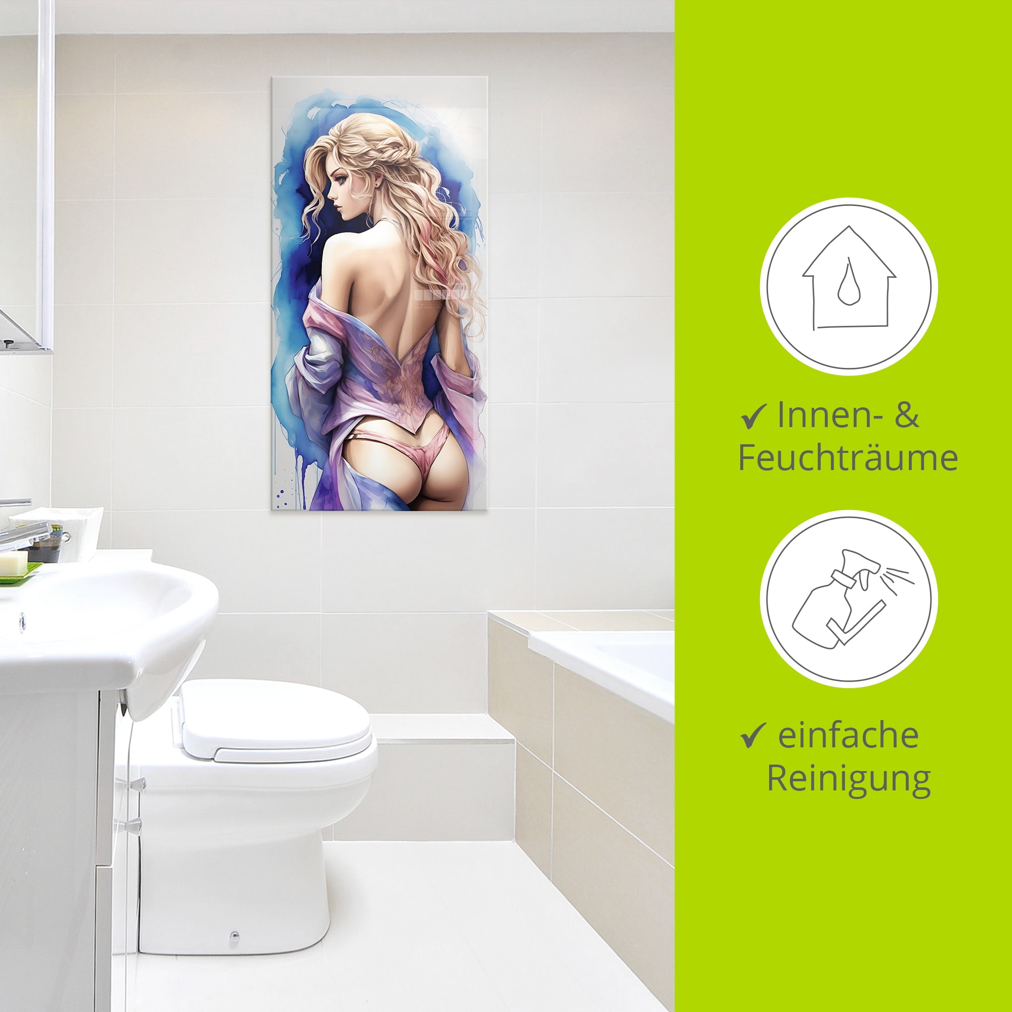 Artland Glasbild »Die Schönheit einer Frau VI« Erotische Bilder 1 Stk. tlg. in verschiedenen Größen