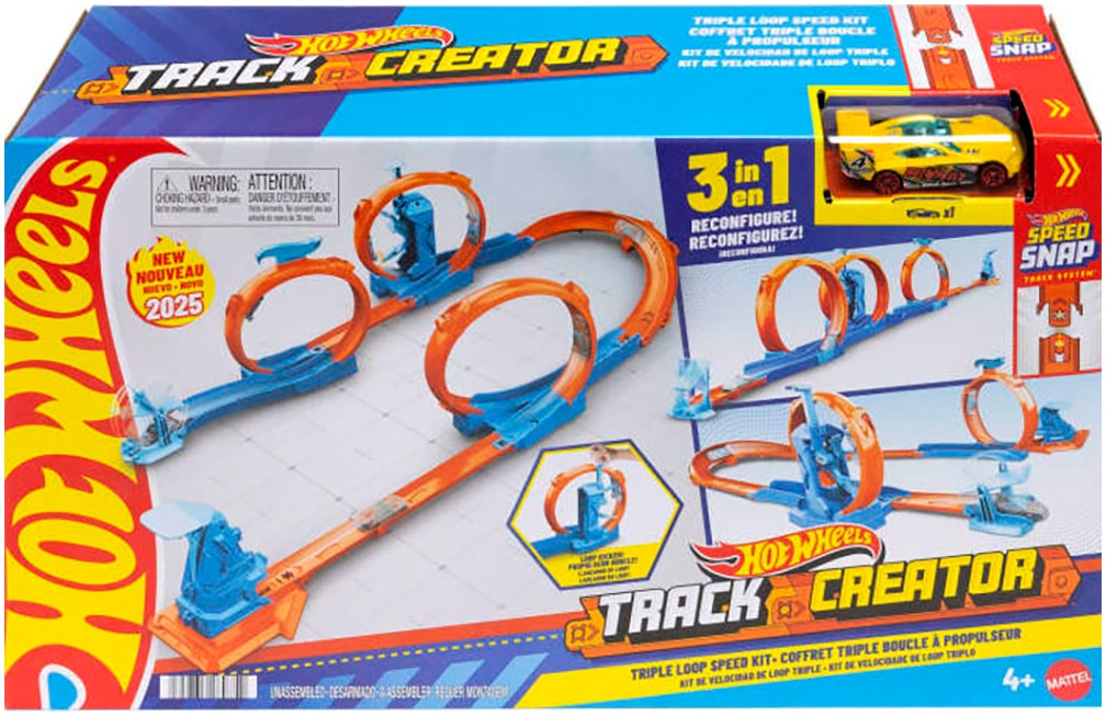 Hot Wheels Autorennbahn »Track Creator Dreifacher Looping«, inkl. 1 Spielzeugauto