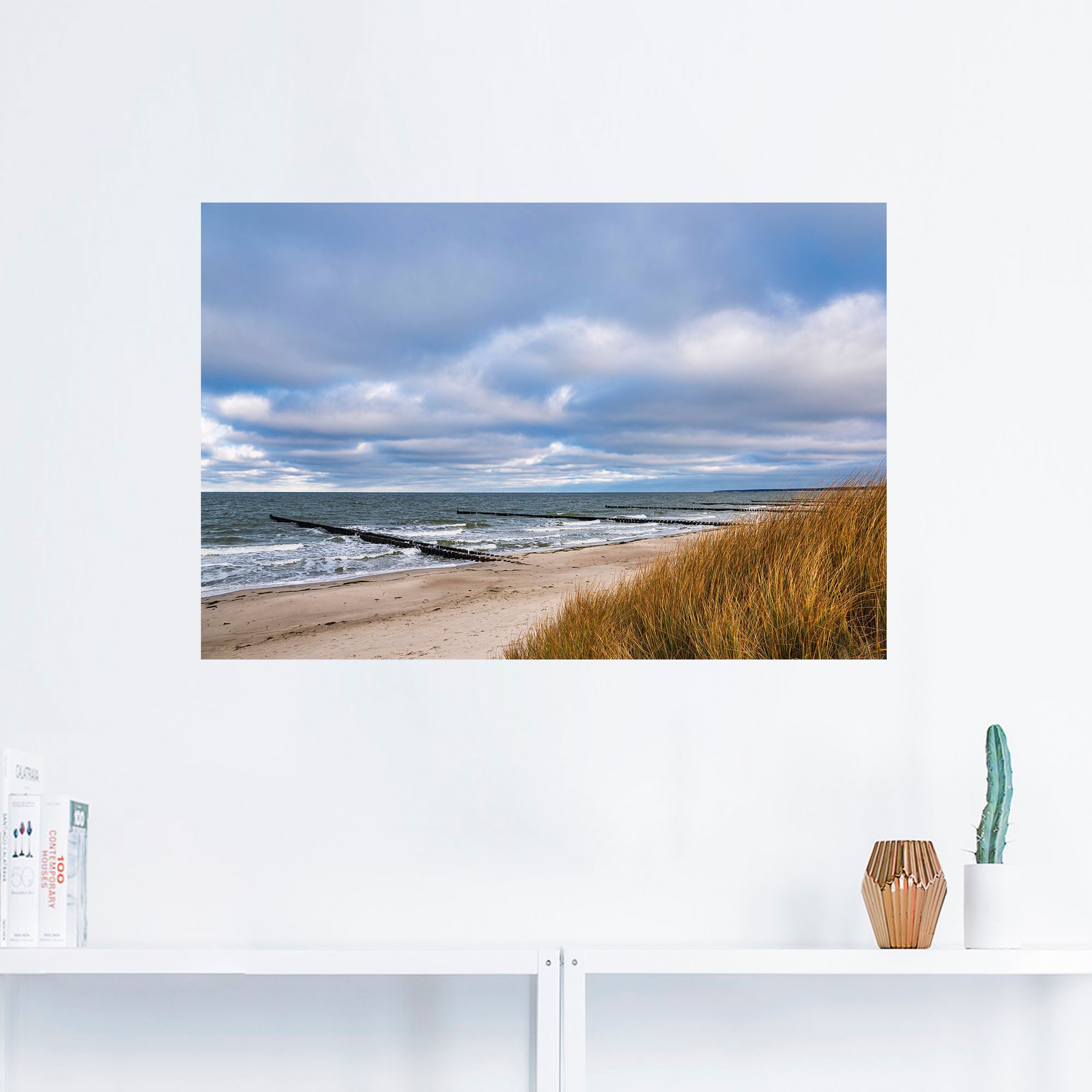 Artland Wandbild »Buhnen an der Küste der Ostsee III«, Strandbilder, (1 St.), als Alubild, Leinwandbild, Wandaufkleber oder Poster in versch. Größen