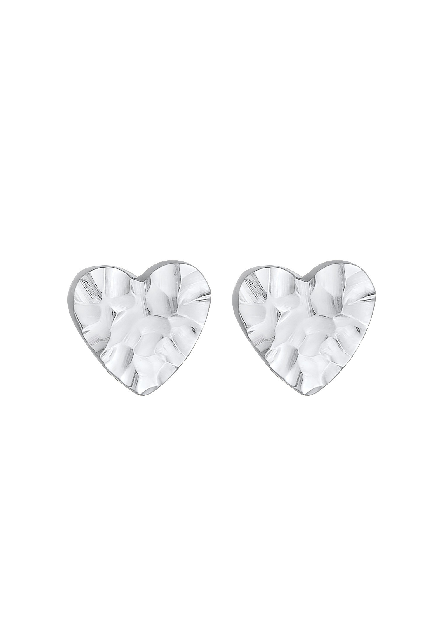 Elli Paar Ohrstecker »Ohrringe Herz Liebe Gehämmert Organic 925 Silber«
