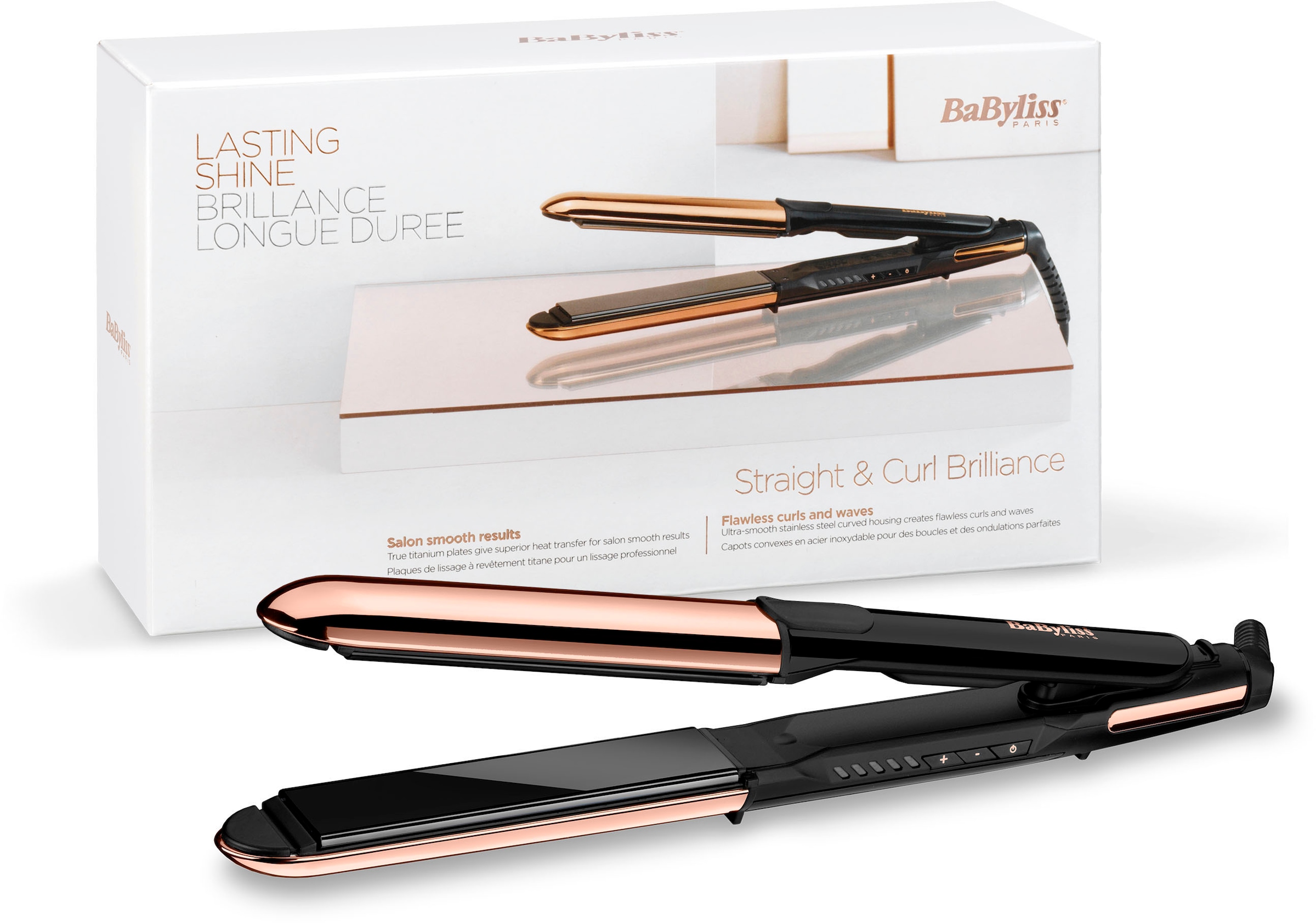 BaByliss Glätteisen »ST482E Straight & Curl Brilliance«, Titan-Beschichtung,  2-in-1 Glätteisen bei OTTO