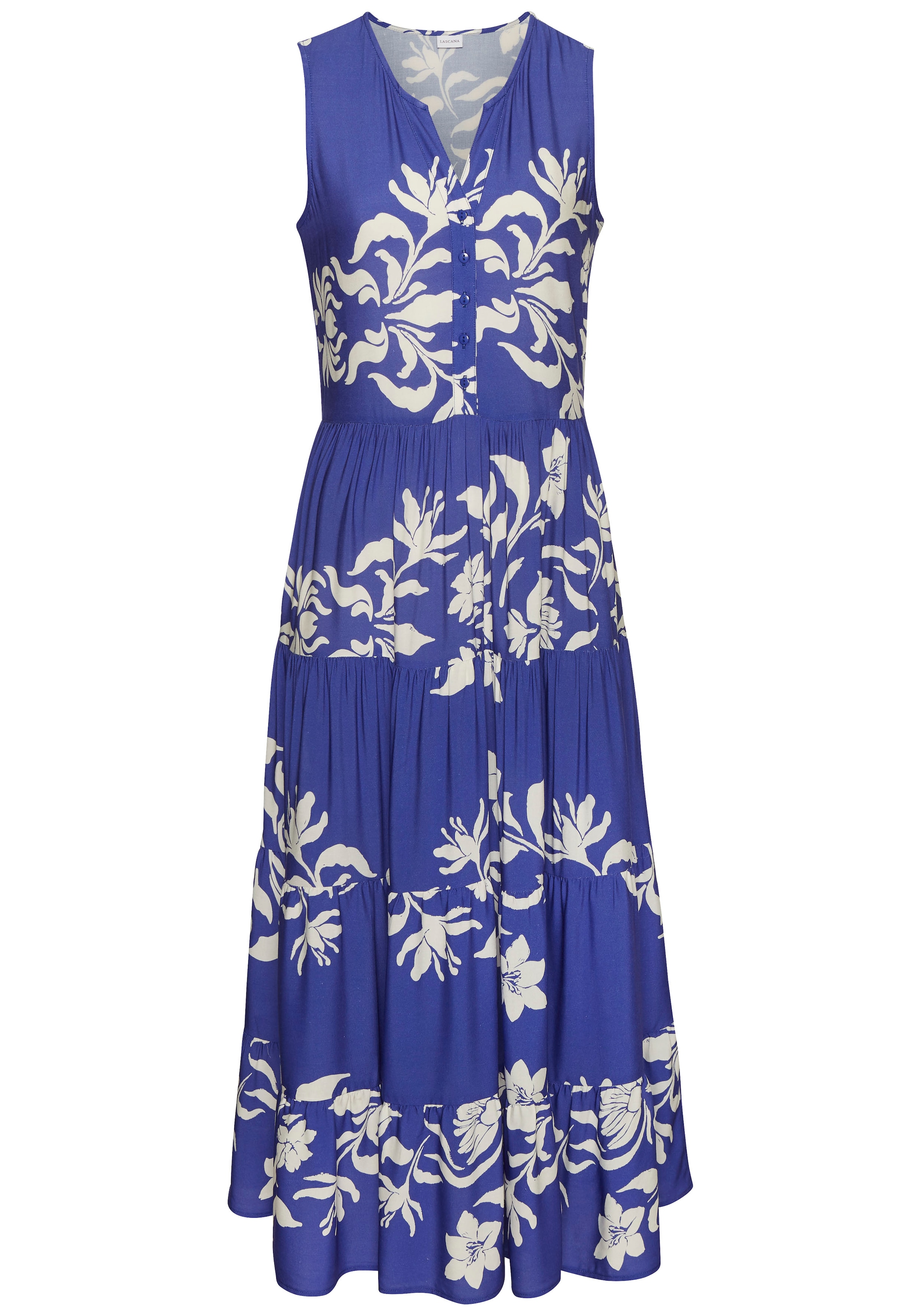 LASCANA Druckkleid, mit Volants