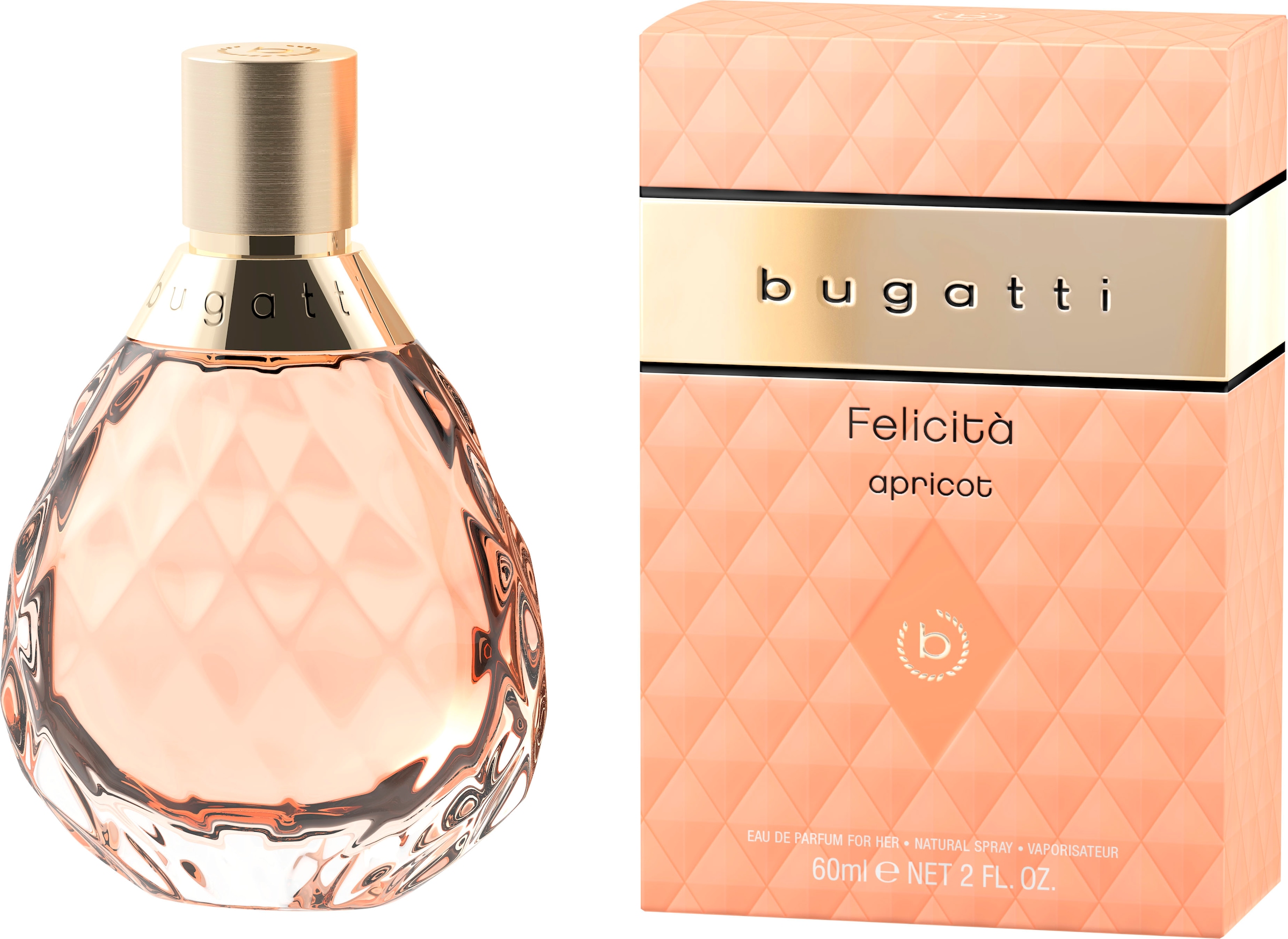 Eau de Parfum »bugatti Felicità Apricot for her EdP 60ml«