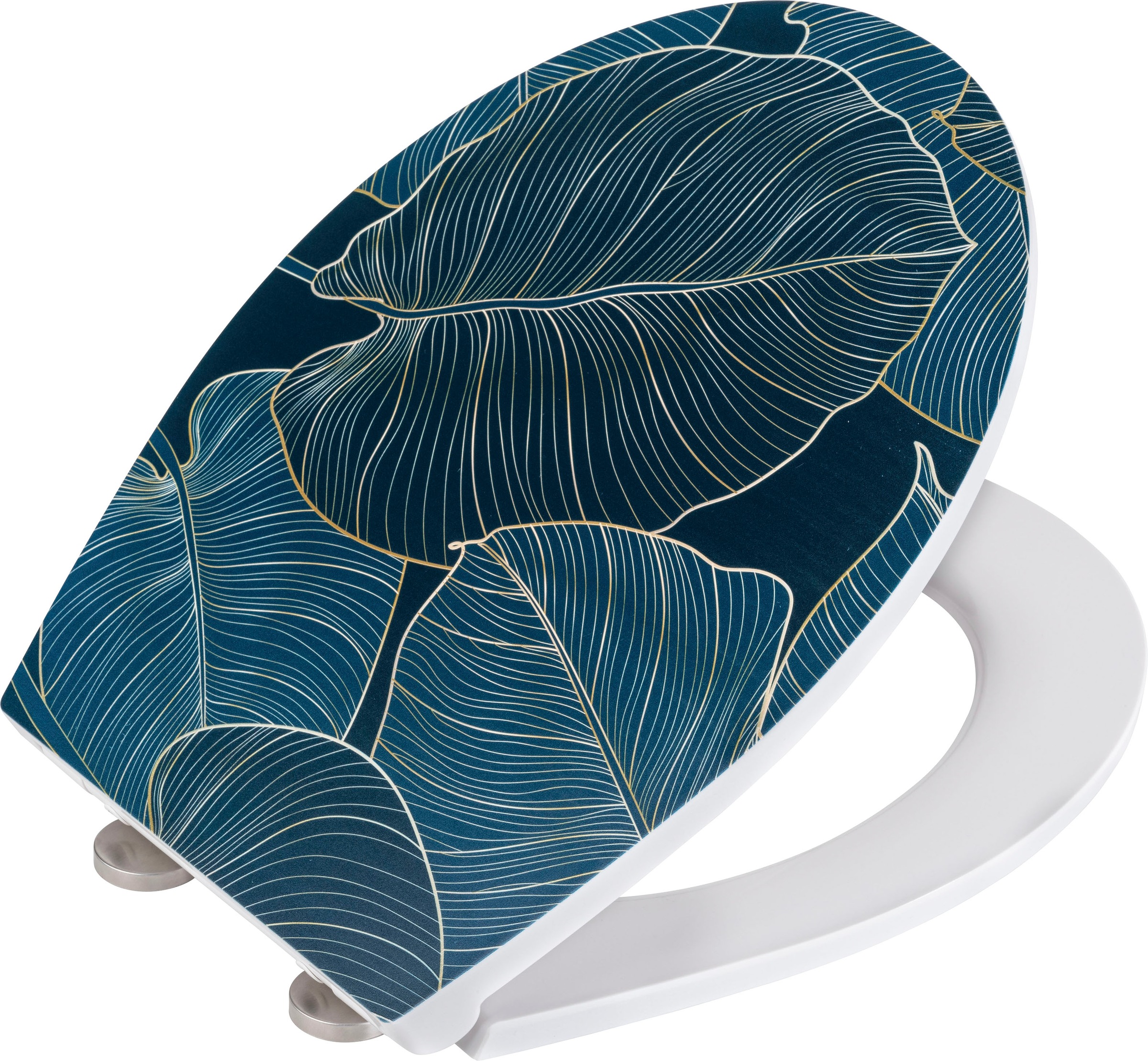 WENKO WC-Sitz »Big Leaves«, mit Relief, aus antibakteriellem Duroplast