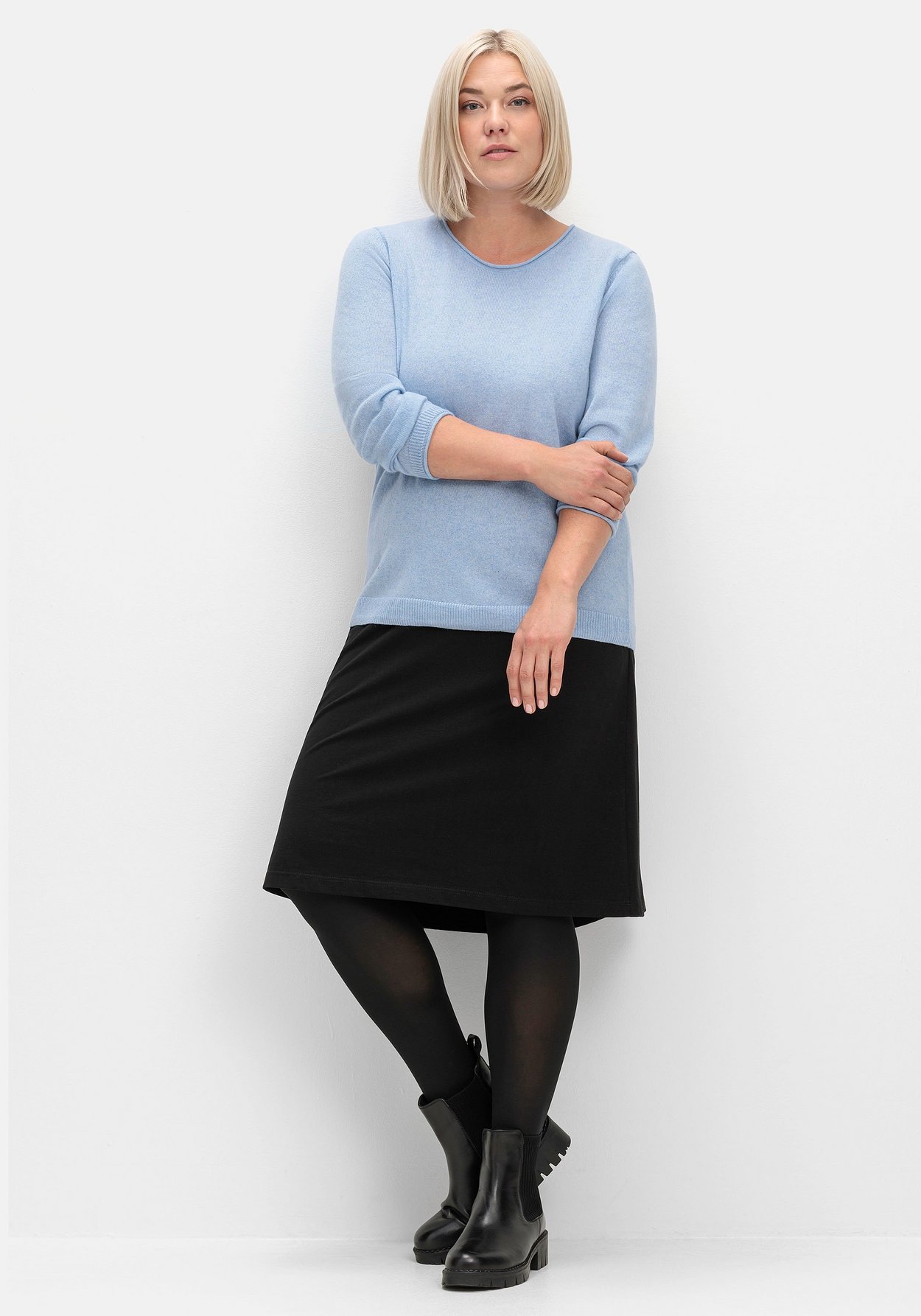 Sheego Stiefelette »Chelsea-Boots mit stark profilierter Sohle, aus Leder«