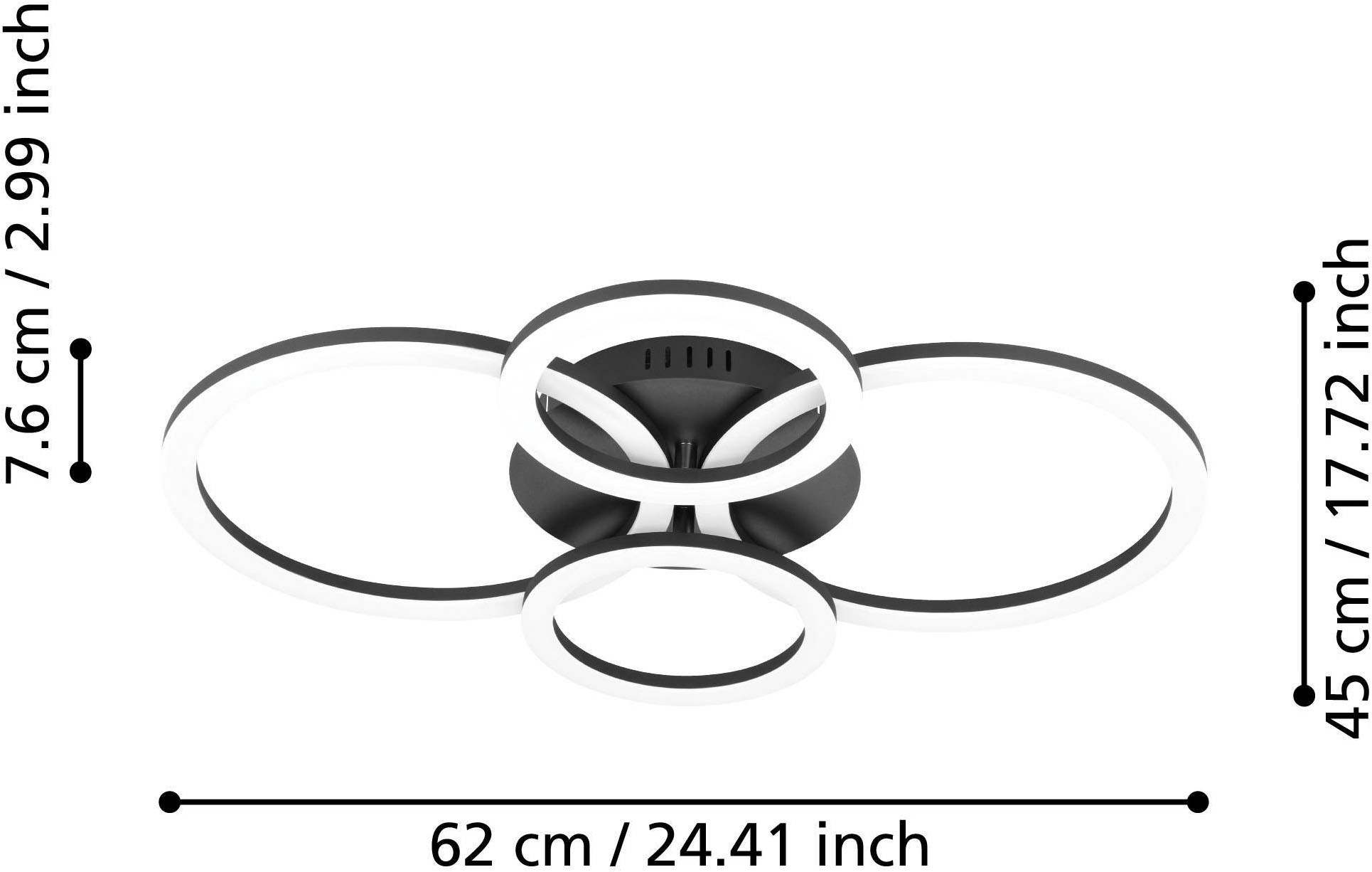 EGLO Deckenleuchte »PARRAPOS-Z« inkl. LED fest integriert - 41 Watt, 3000-6500K, 5800 lm