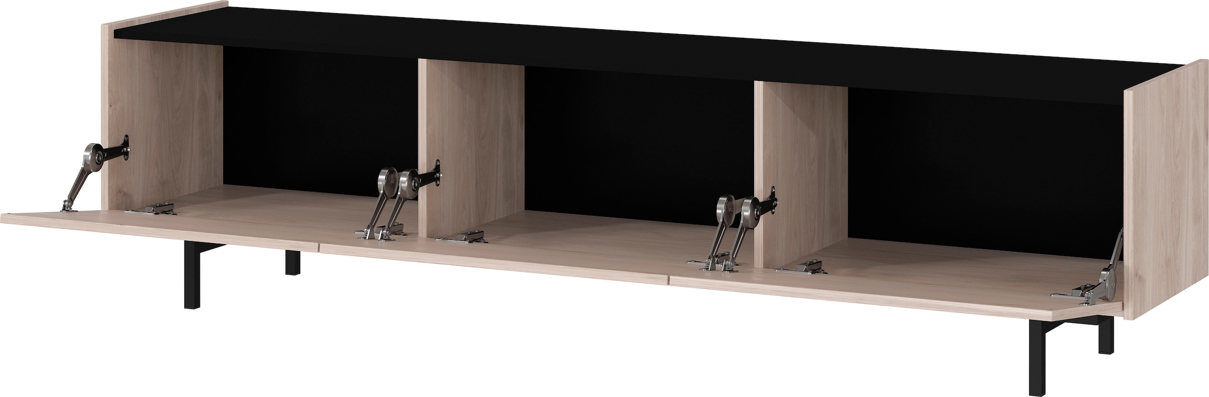 GERMANIA Wohnzimmer-Set »Cantoria«, (Set, 3 St.), mit Lowboard, Wandboard, Vitrine, griffloses Design