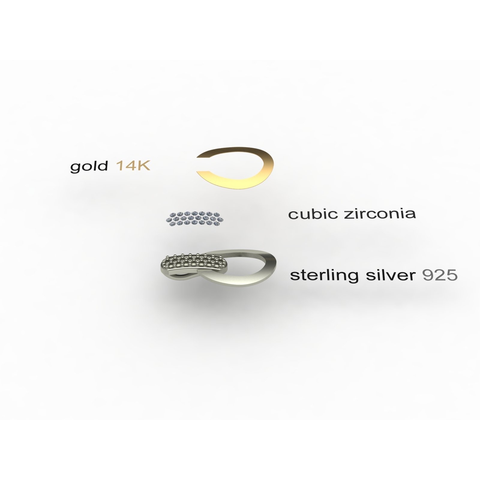 OSTSEE-SCHMUCK Kette mit Anhänger »- Sunny Exklusiv - Silber 925/000 & Gold 585/000 - Zirkonia«