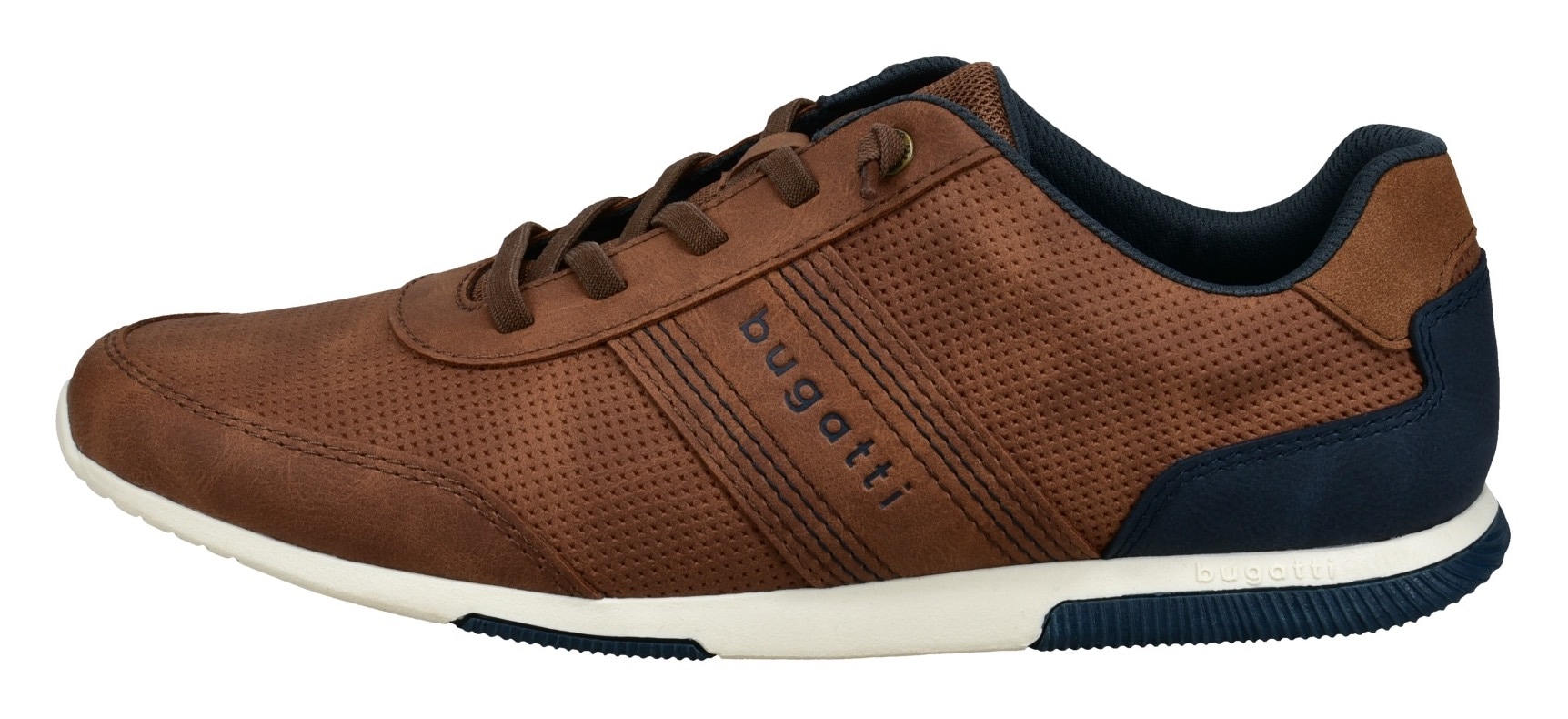 bugatti Sneaker, Freizeitschuh, Halbschuh, Schnürer mit modischer Perforierung