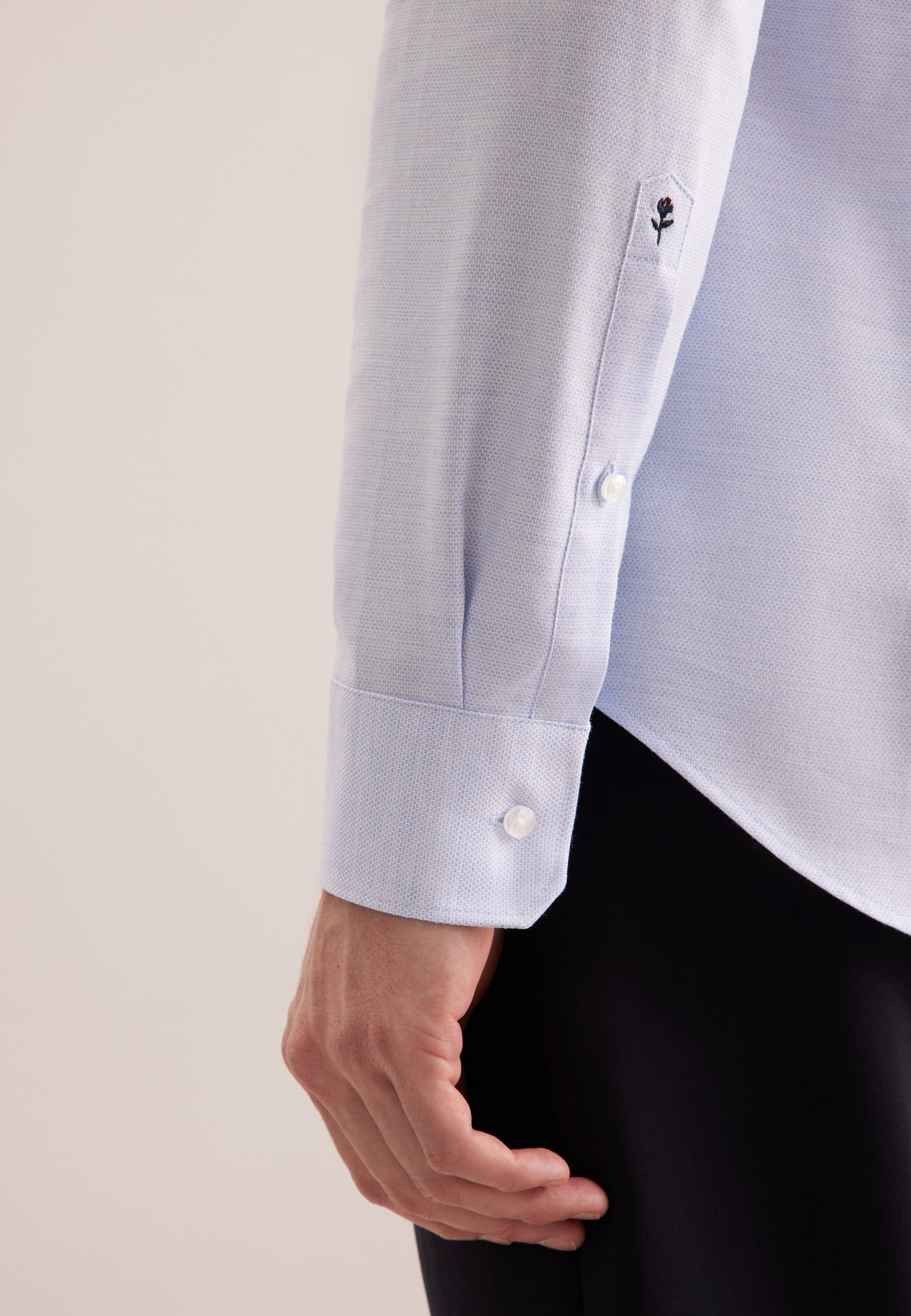 seidensticker Flanellhemd »Schwarze Rose« Shaped 1/1 Kentkragen Struktur