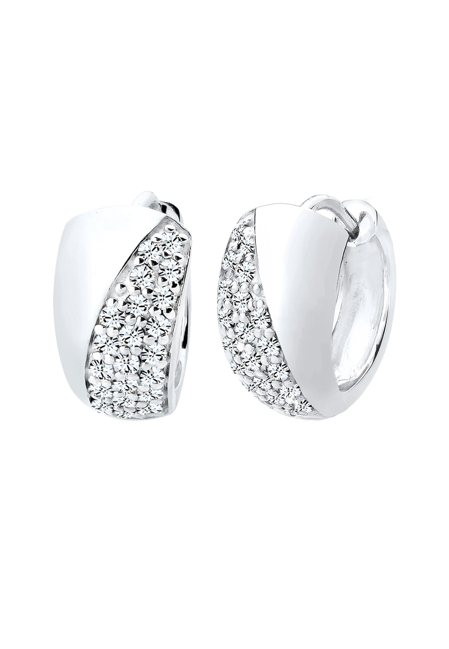 Elli Paar Creolen »Ohrringe Creolen Elegant Kristalle 925 Silber«