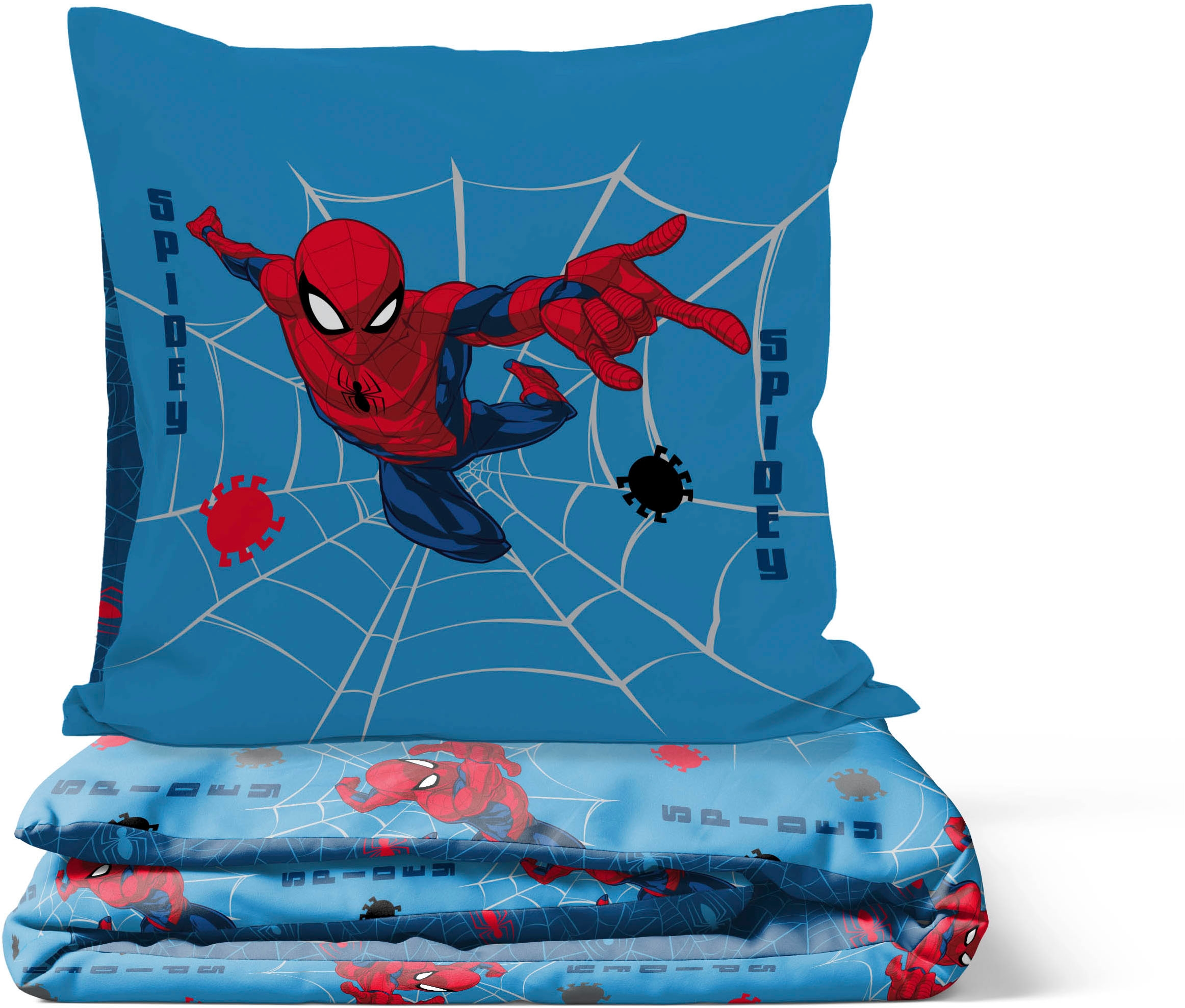 MARVEL Kinderbettwäsche »Marvel Spiderman Bettbezug-Set 135x200 cm + Kissenbezug 80x80 cm« 2 tlg. 100 % Baumwolle, maschinenwaschbar, wendbar