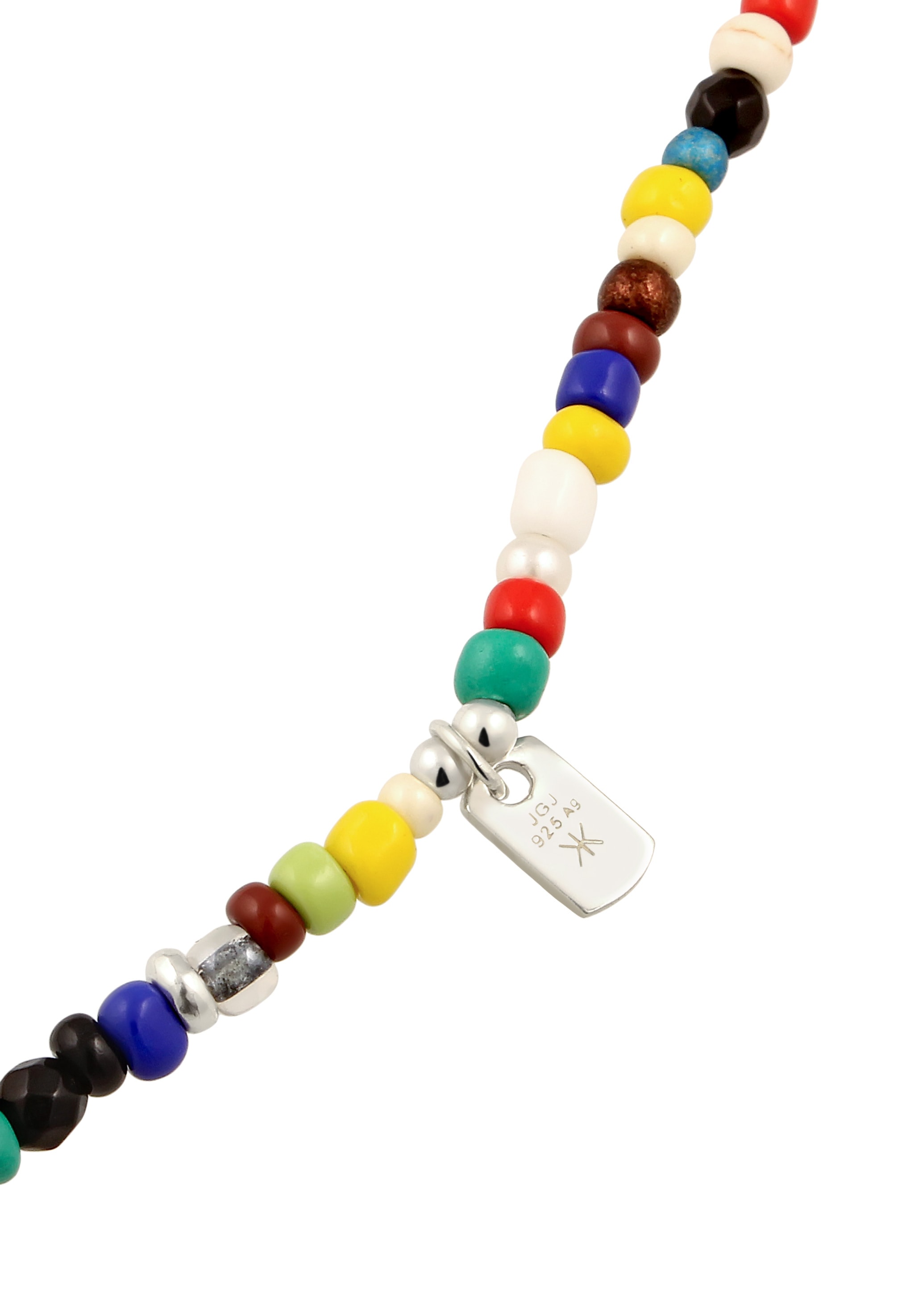 Kuzzoi Kette mit Anhänger »Halskette Tag Anhänger Synthetischer Achat Synthetischer Howlite Schwarz 925 Sterling Silber«