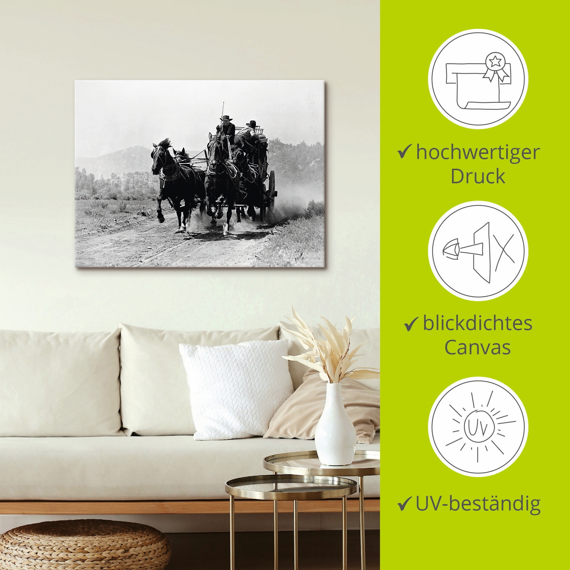 Artland Wandbild »Stummfilm Western«, Film, (1 St.), als Leinwandbild, Wandaufkleber in verschied. Größen