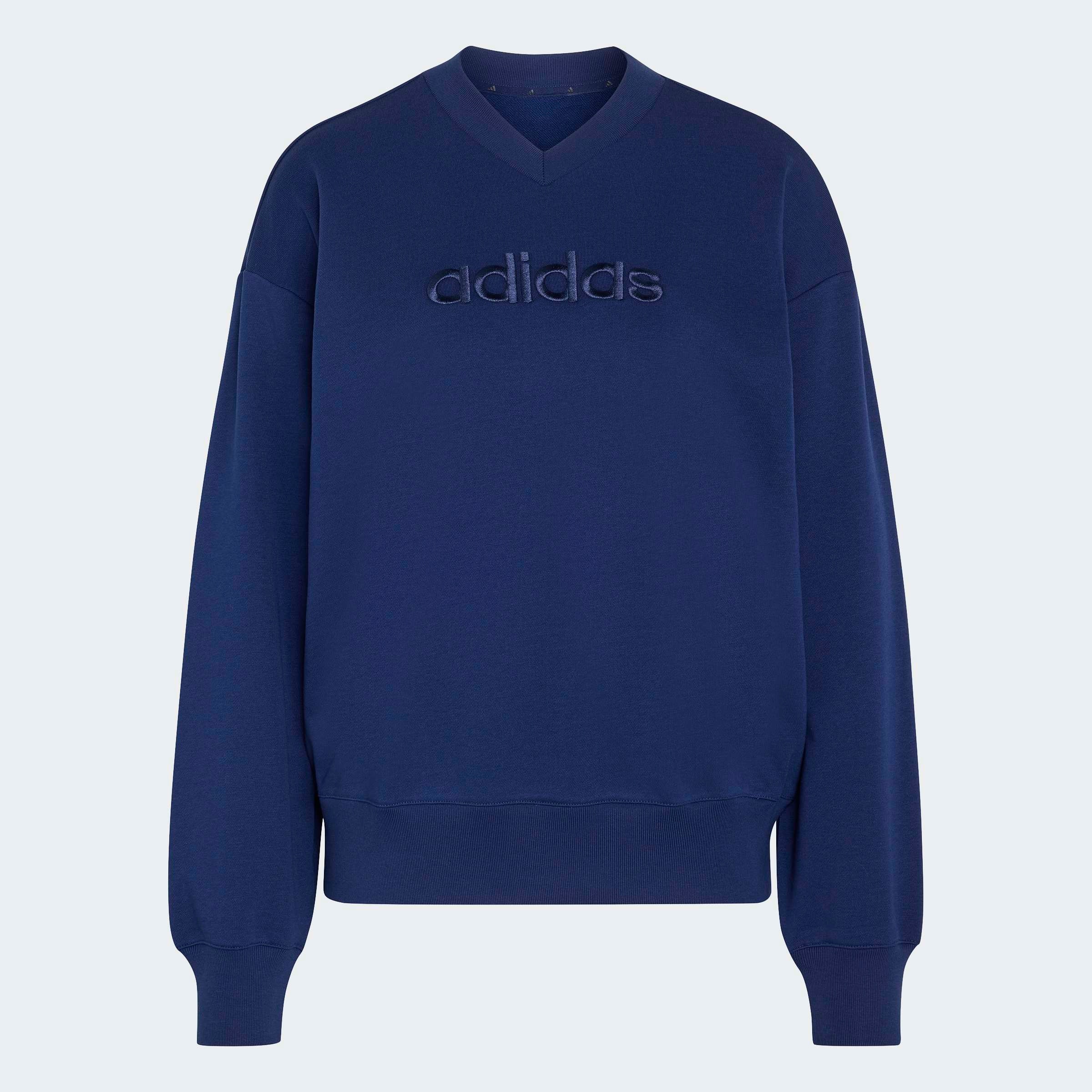 adidas Sportswear Sweatshirt »SEASONAL ESSENTIALS SATIN-, V-AUSSCHNITT«, mit V-Ausschnitt, ohne Verschluss, in normaler Länge
