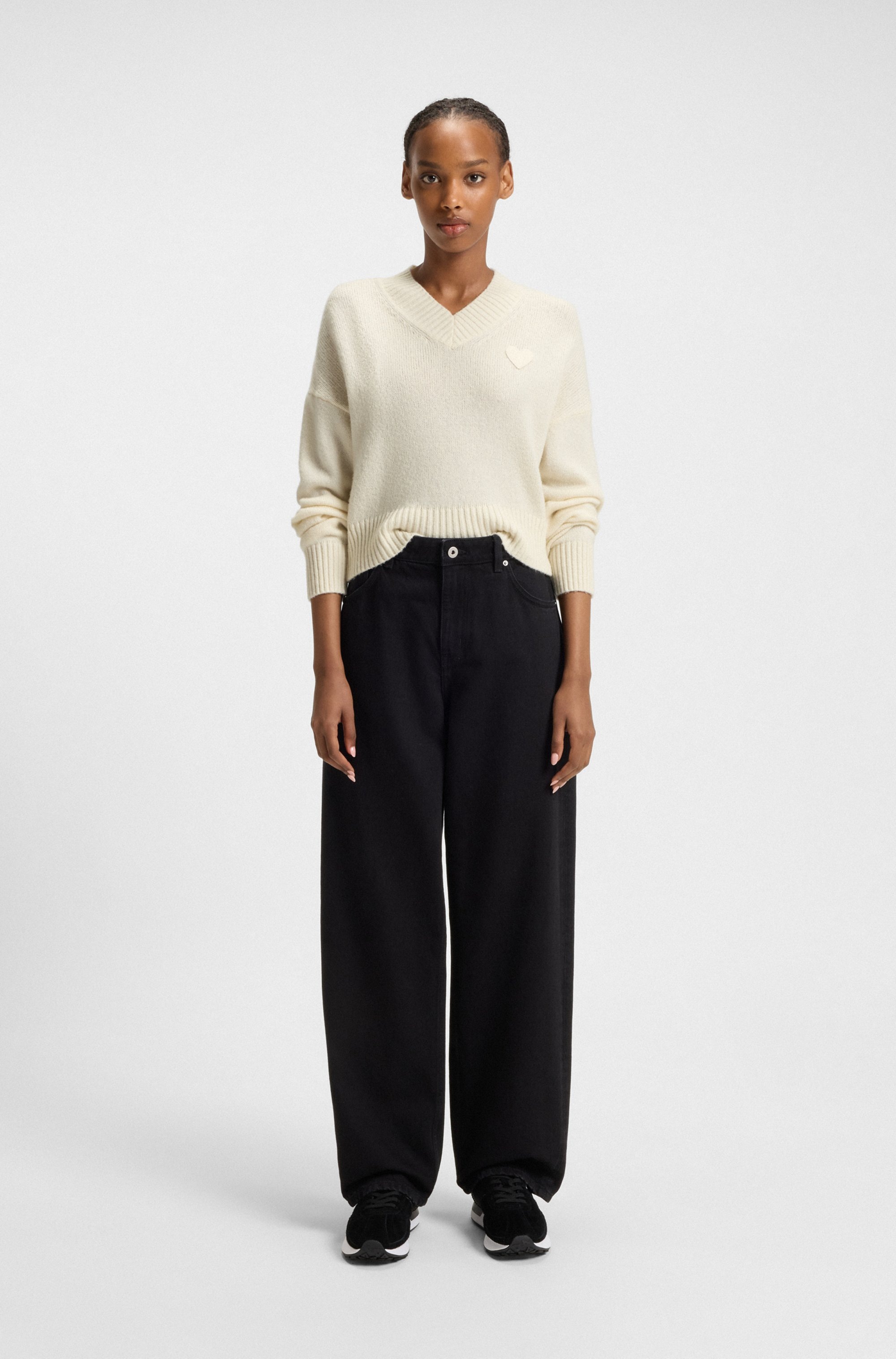 HUGO Blue Strickpullover »Scutie«, Relaxed Fit, in Cropped-Länge
