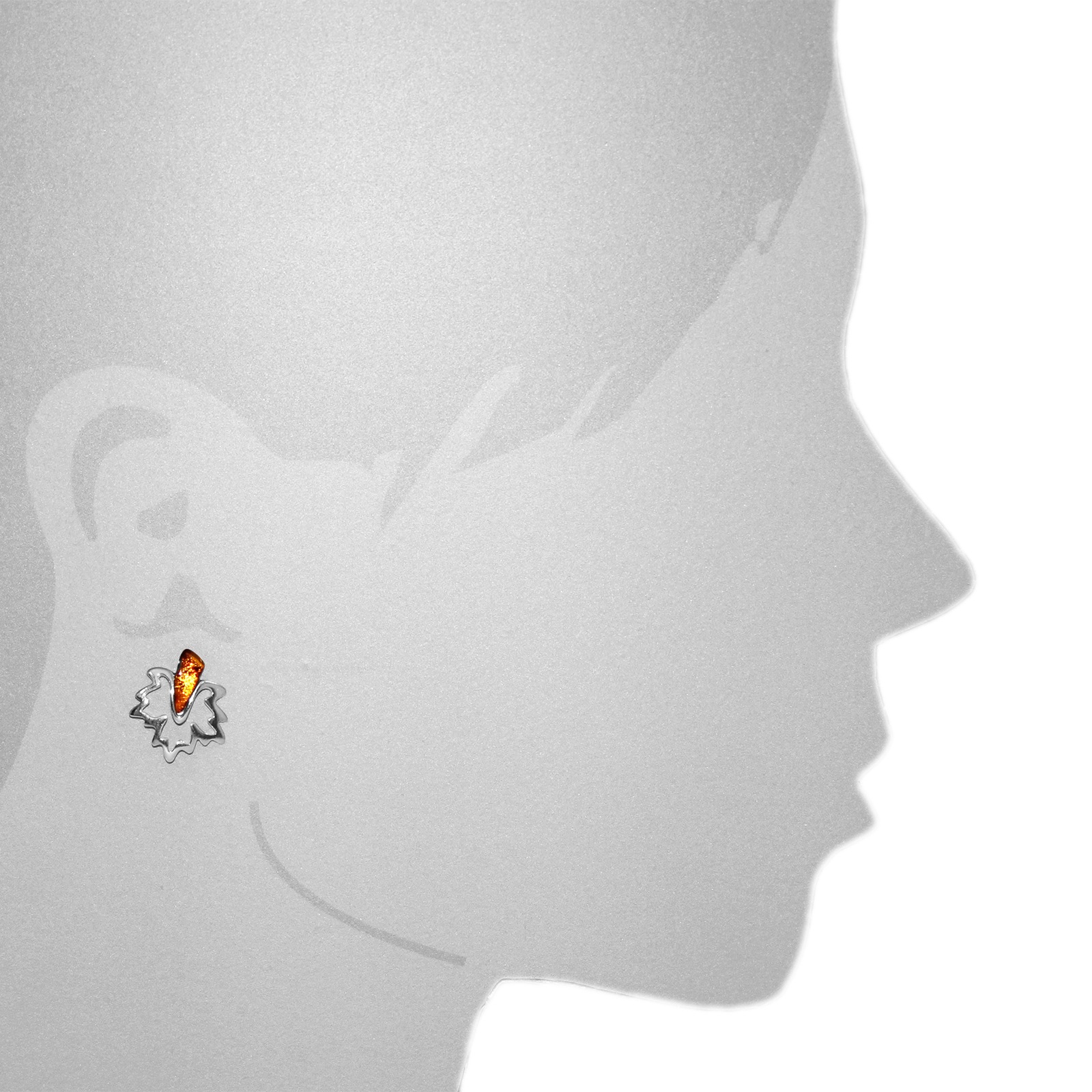 OSTSEE-SCHMUCK Paar Ohrstecker »- Ahorn - Silber 925/000 - Bernstein«