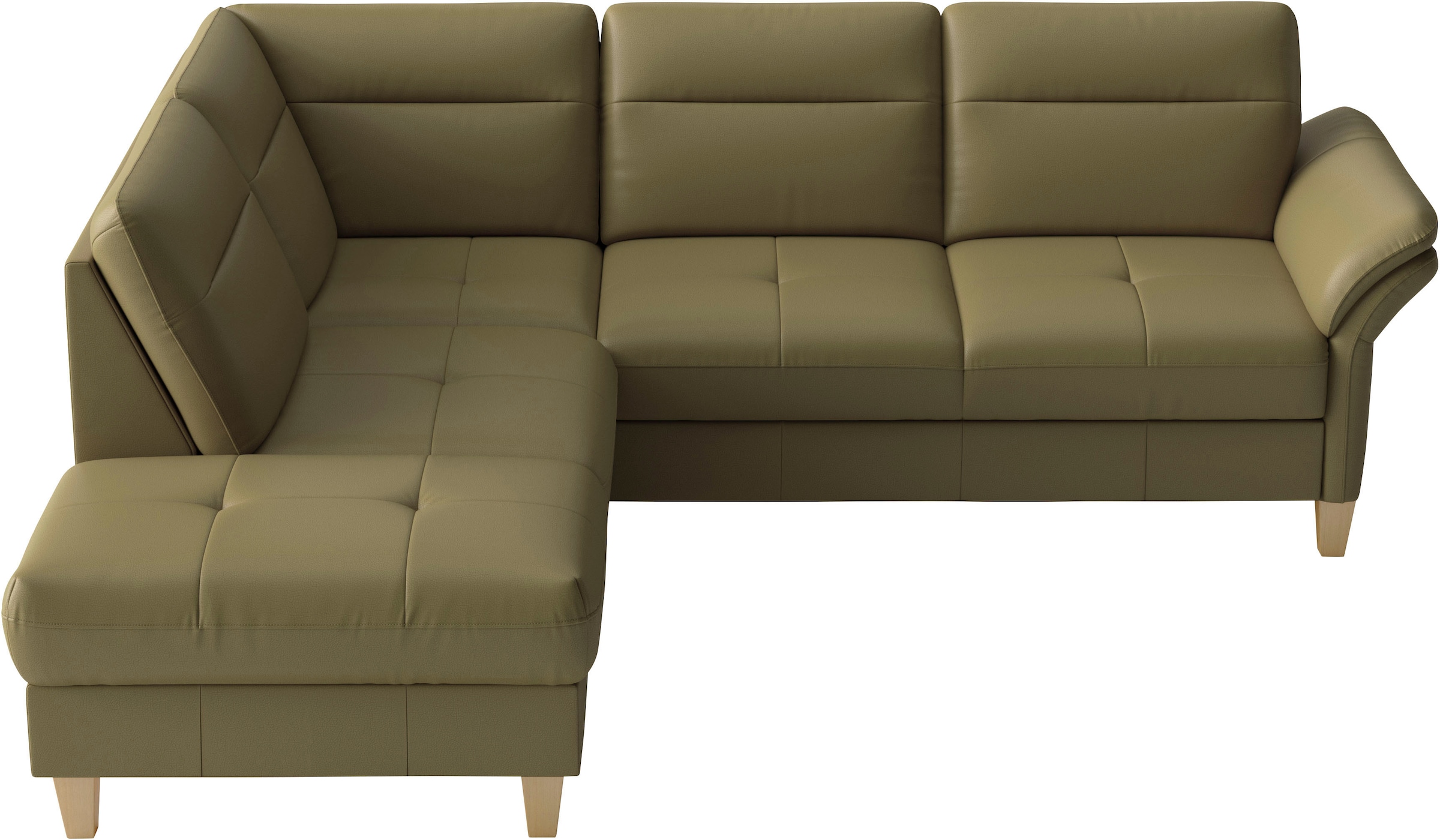 sit&more Ecksofa »Pamela L-Form, Leder, B: 218 cm« optional Armteilverstellung, Schlaffunktion & Bettkasten