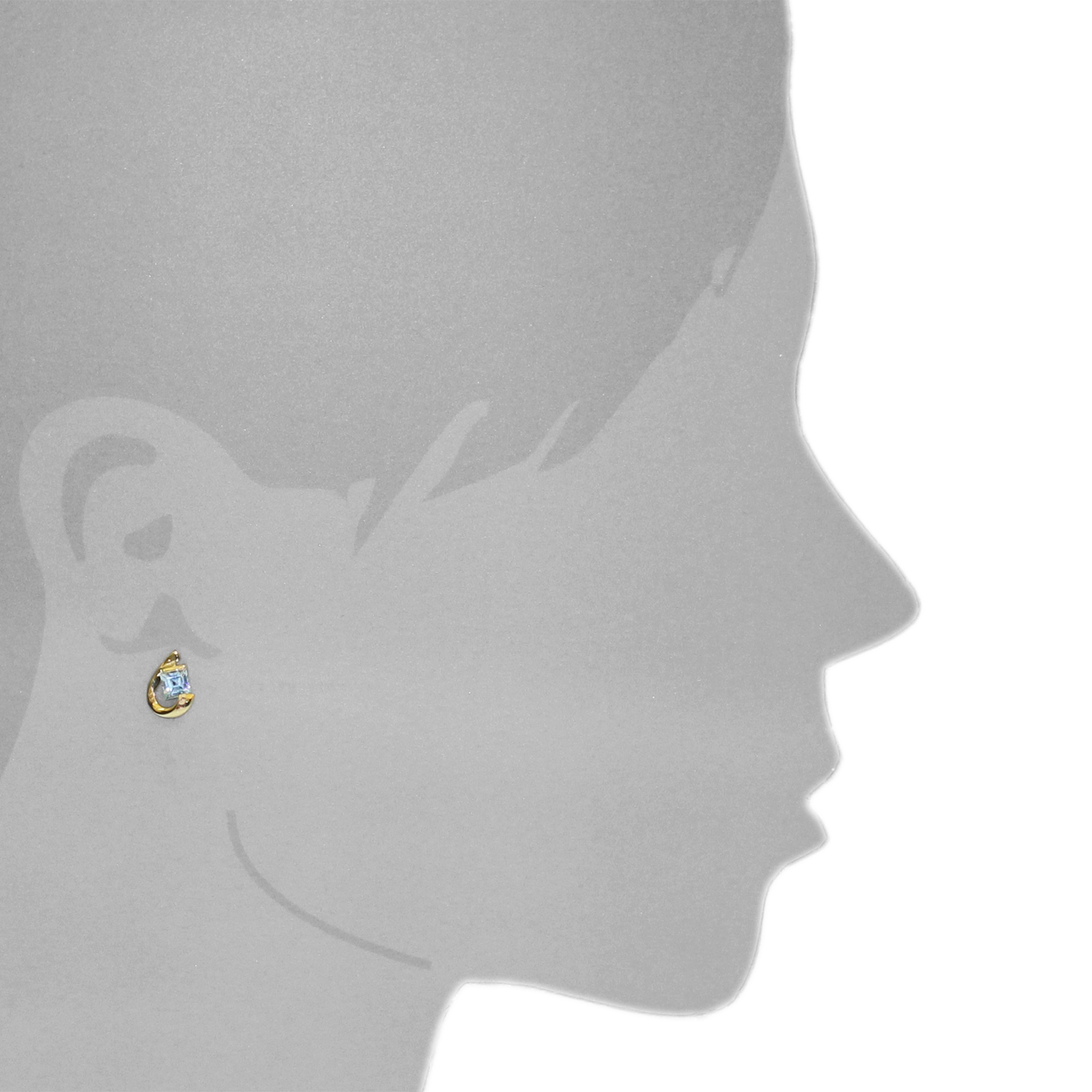 OSTSEE-SCHMUCK Paar Ohrstecker »- Mina - Gold 333/000 - Blautopas«