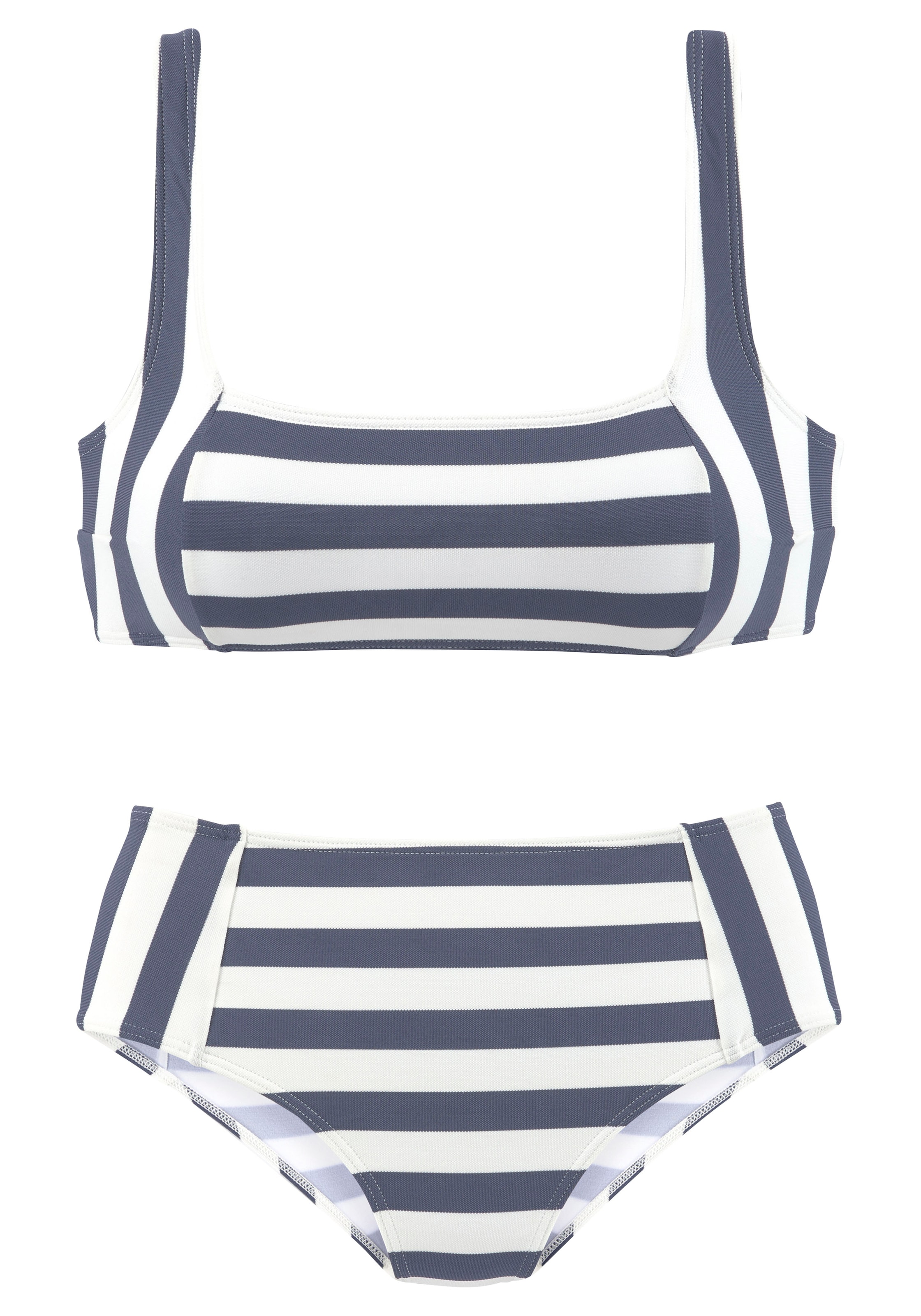 Bustier-Bikini, mit gewebten Streifen