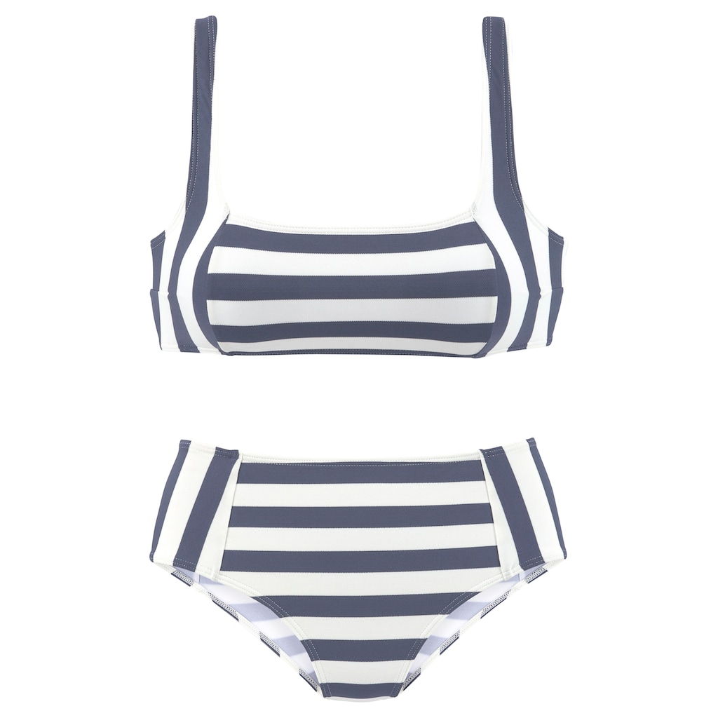 Venice Beach Bustier-Bikini, mit gewebten Streifen