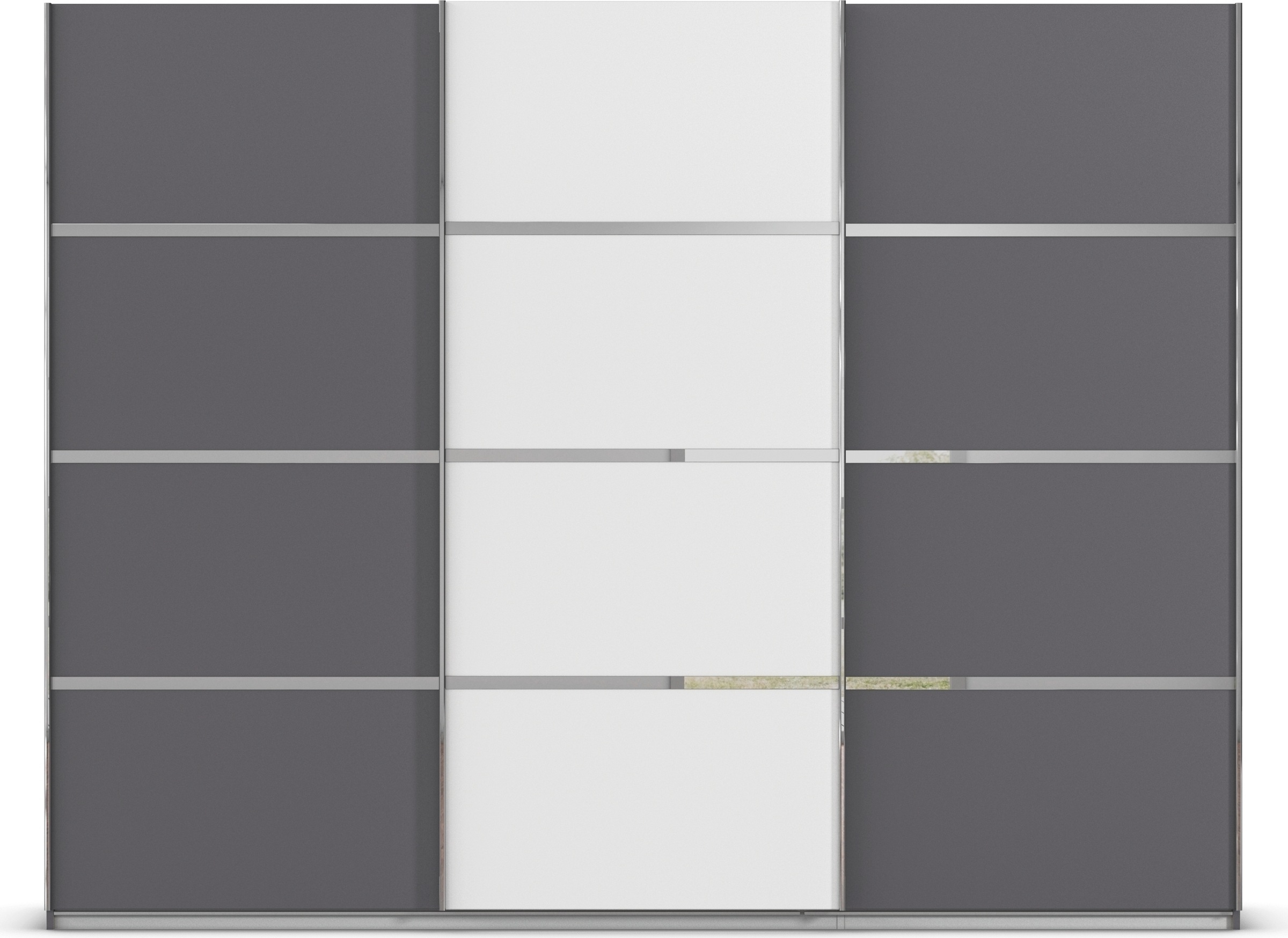 rauch Kleiderschrank »Schwebetürenschrank Garderobe Schrank TOP ANGEBOT Avola«, (in 3 verschiedenen Ausstattungen BASIC/CLASSIC/PREMIUM), mit eleganten Zierleisten in Chrom, Schwarz oder Weiß MADE IN GERMANY
