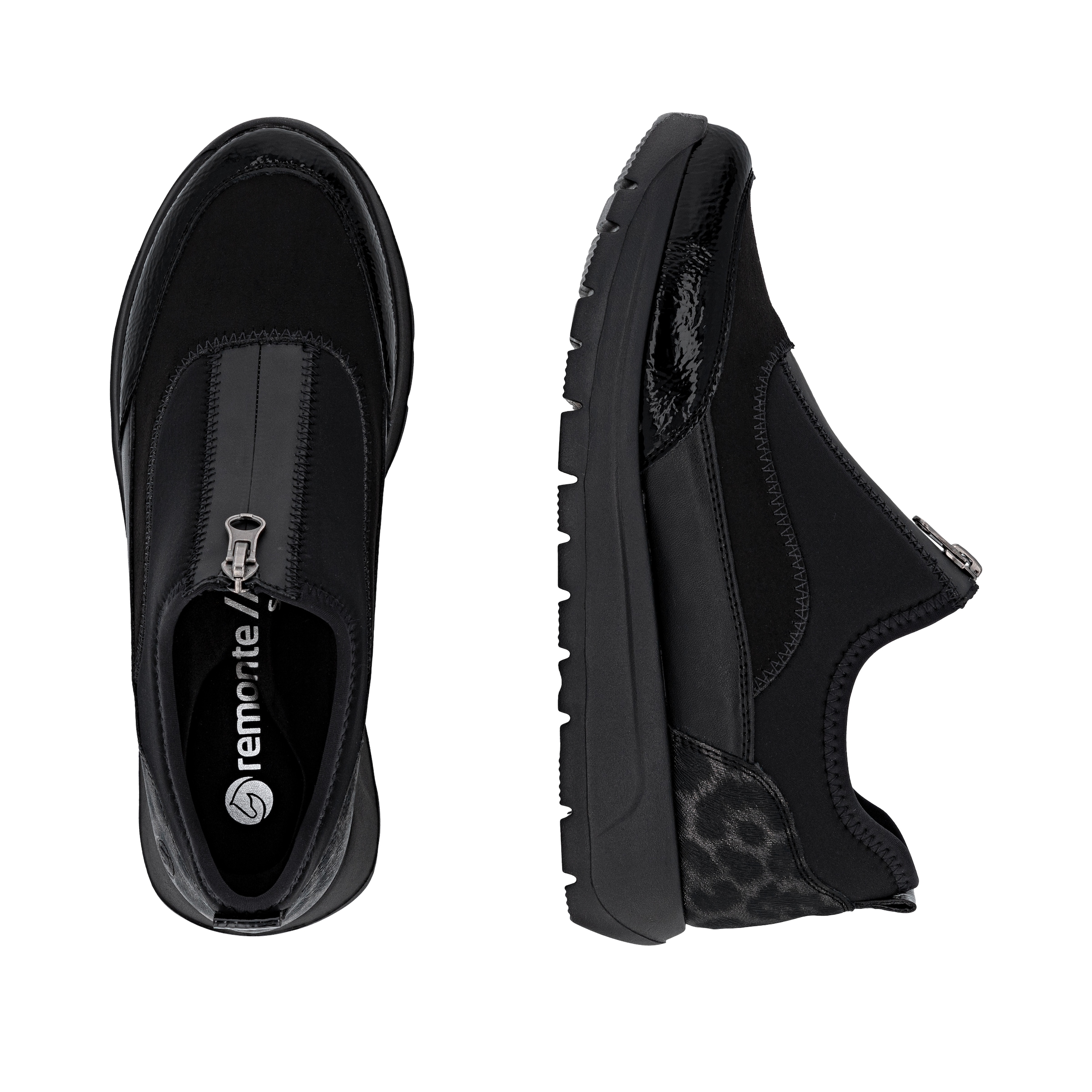 Remonte Plateausneaker, Halbschuh, Casual-Sneaker mit Lackdetails