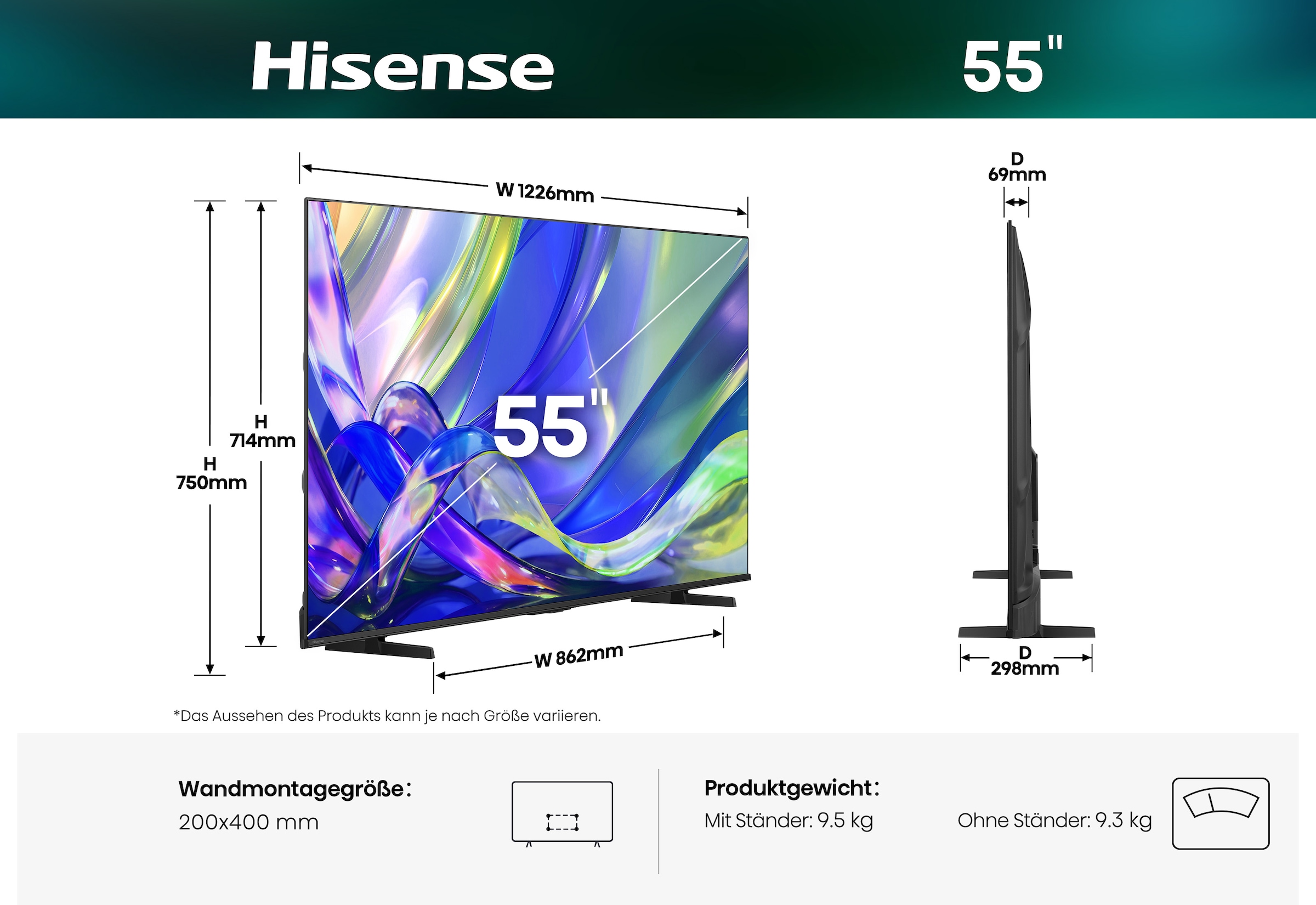 Hisense QLED-Fernseher »55E7S« 139 cm/55 ″ Smart-TV