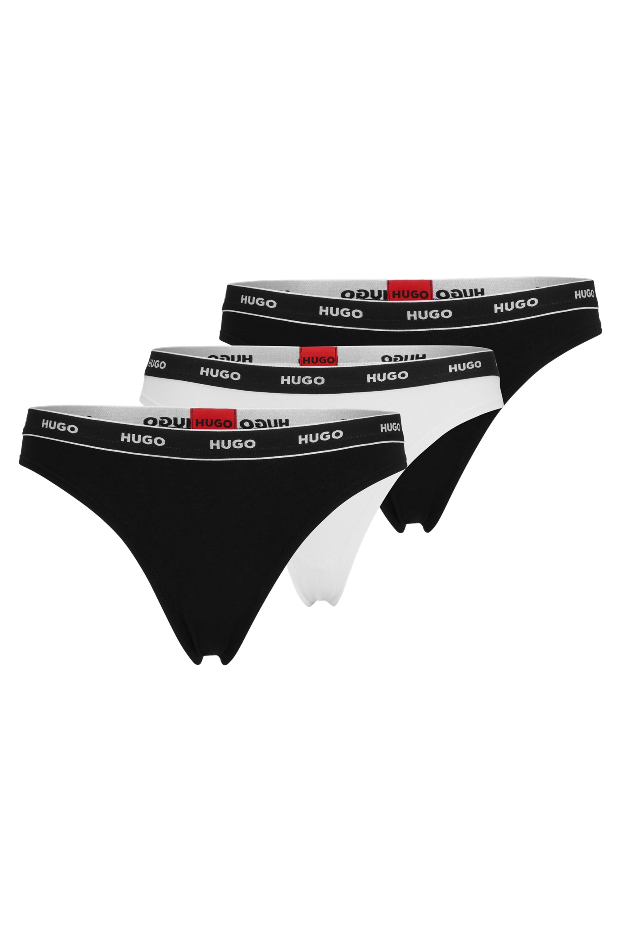 HUGO Underwear String »TRIPLET THONG STRIPE«, (3 St.), mit HUGO Logo-Elastikbund