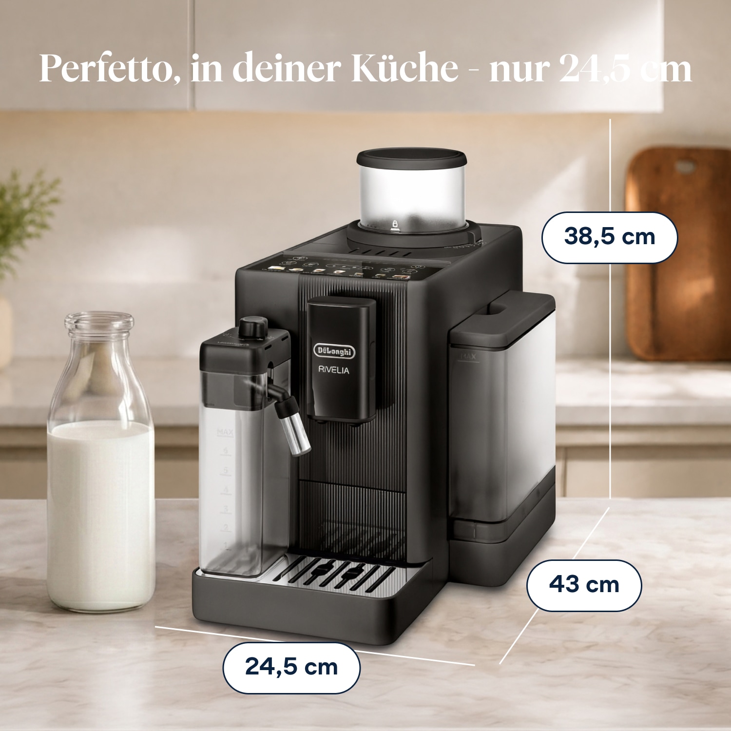De'Longhi Kaffeevollautomat »Rivelia Start EXAM420.55.BXL - 10 Rezepte, Cold Brew & 2 Bohnenbehälter« Schwarz, Extra-Shot-Funktion, innovatives Bean-Switch System